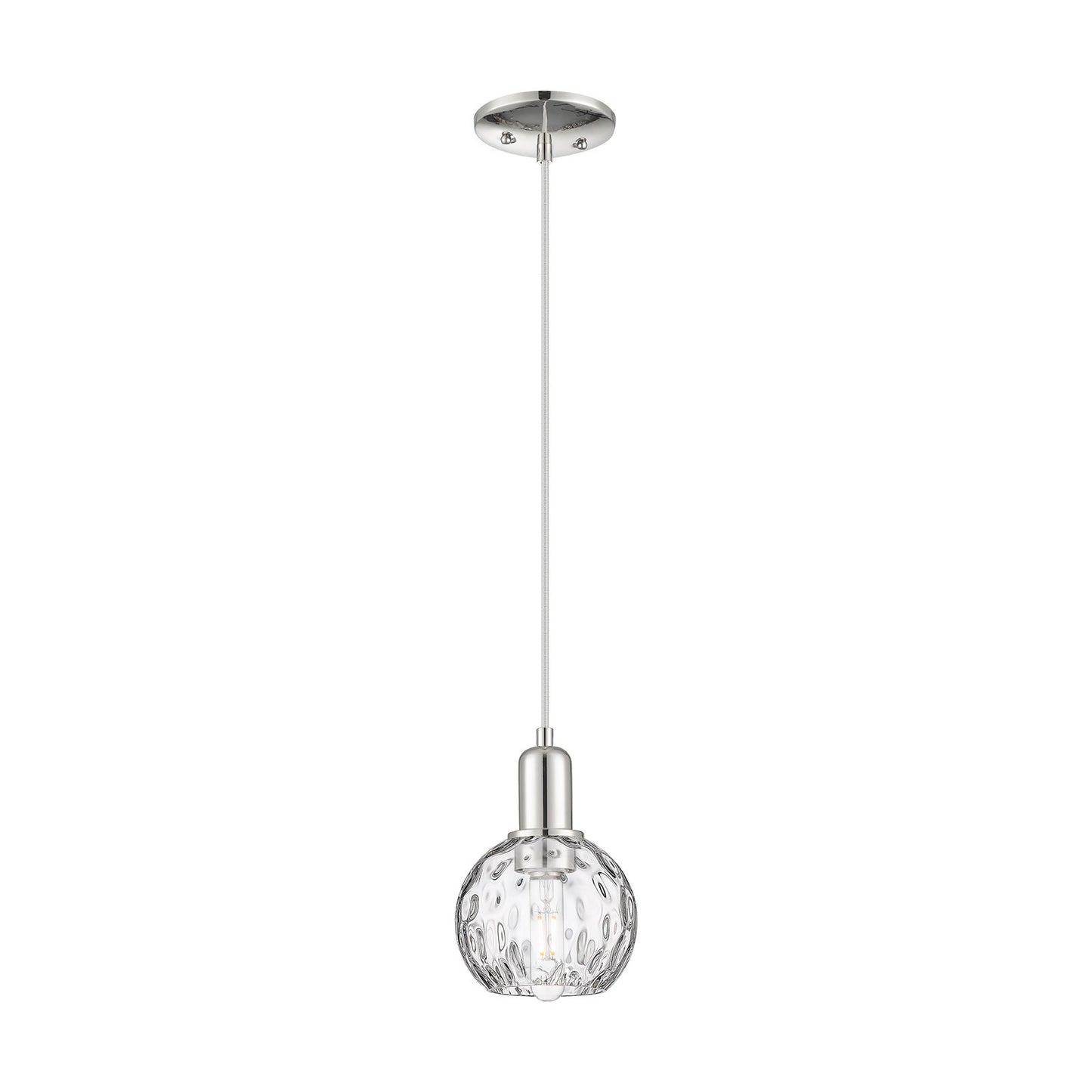 Innovations Athens Water Glass 6in 1-Light Mini Pendant | Industrial Polished Nickel and Clear Water Glass | Kitchen Island & | Model 716-1P-PN-G1215-6