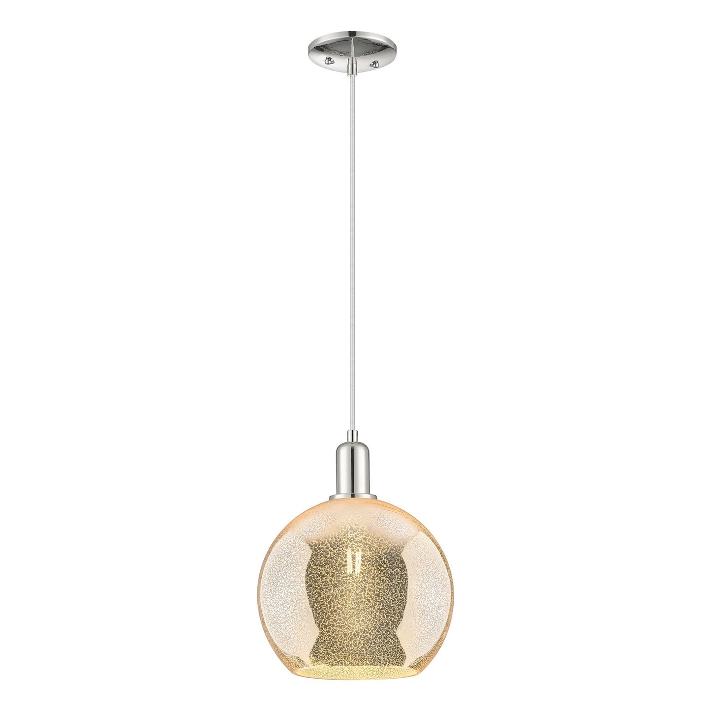 Innovations Athens 10in 1-Light Mini Pendant | Industrial Polished Nickel and Mercury Glass | Kitchen Island & Dining Room | Model 716-1P-PN-G128-10