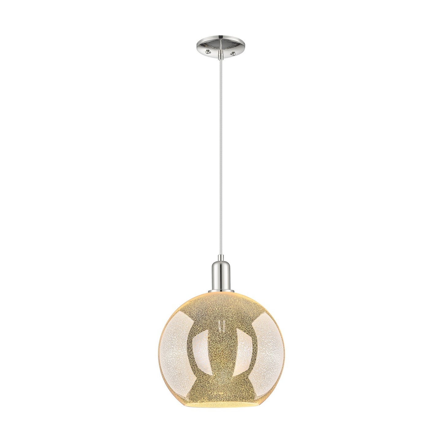 Innovations Athens 12in 1-Light Mini Pendant | Industrial Polished Nickel and Mercury Glass | Kitchen Island & Dining Room | Model 716-1P-PN-G128-12