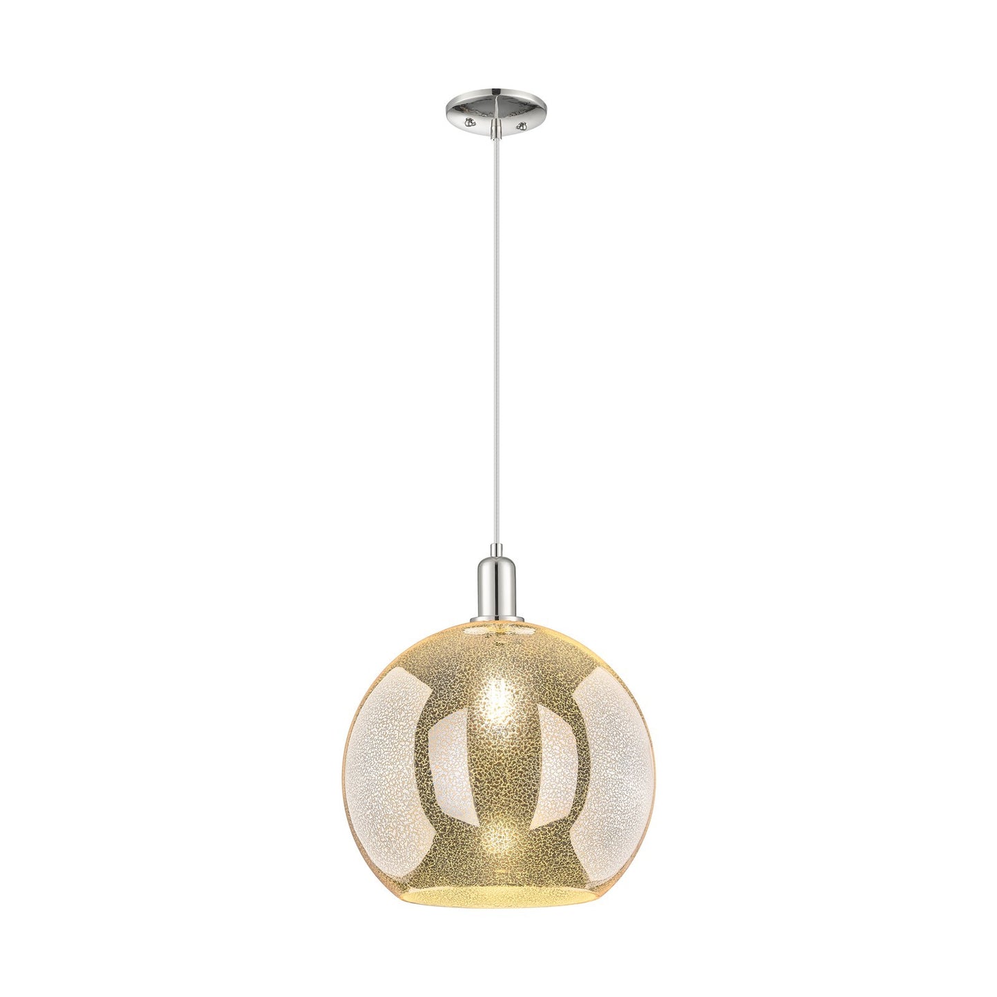 Innovations Athens 14in 1-Light Mini Pendant | Industrial Polished Nickel and Mercury Glass | Kitchen Island & Dining Room | Model 716-1P-PN-G128-14