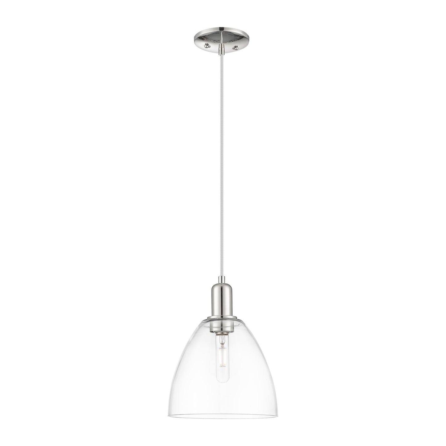 Innovations Bristol 9in 1-Light Mini Pendant | Industrial Polished Nickel and Clear Glass | Kitchen Island & Dining Room | 9 x 9 | Model 716-1P-PN-GBD-92