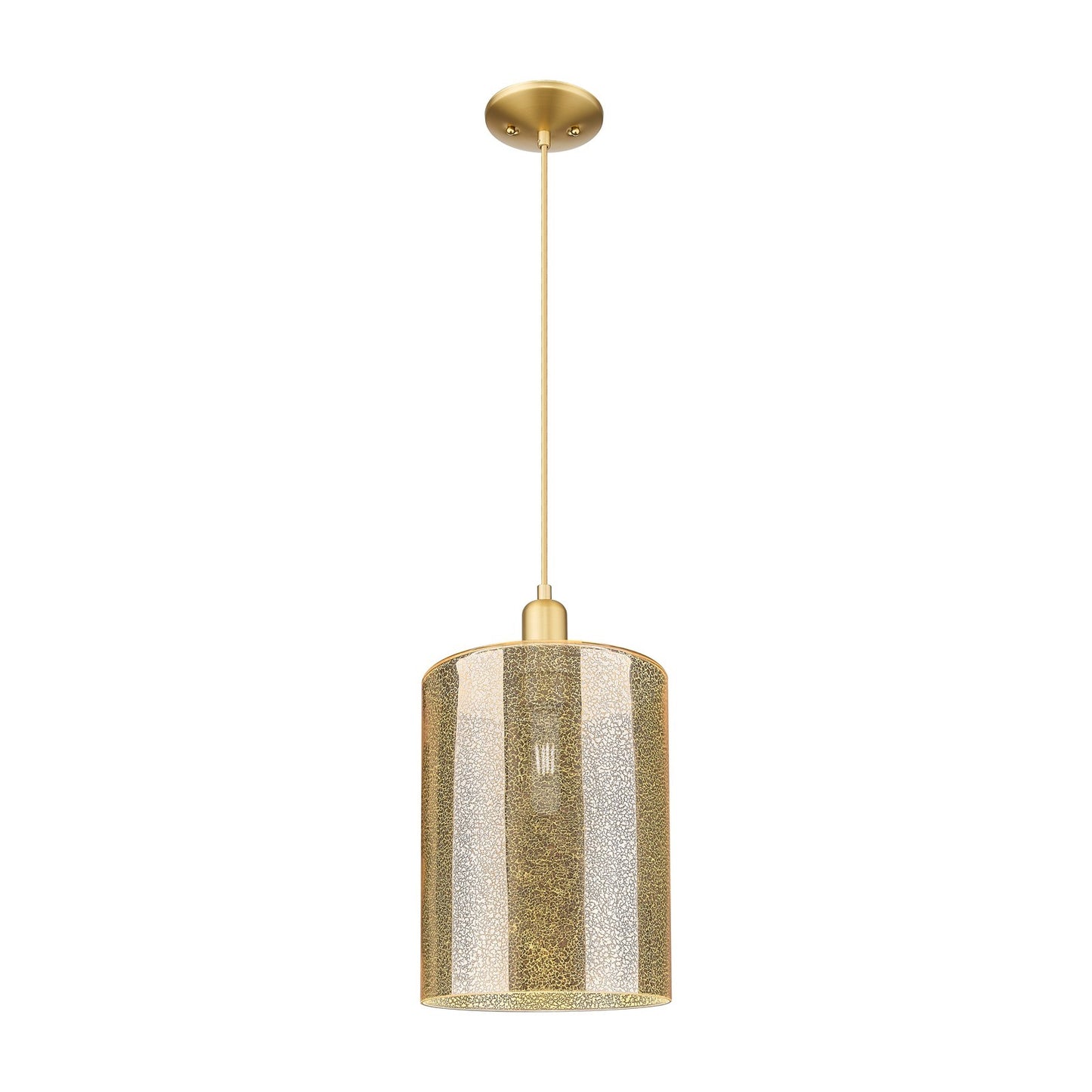 Innovations Cobbleskill 9in 1-Light Mini Pendant | Industrial Satin Gold and Mercury Glass | Kitchen Island & Dining Room | Model 716-1P-SG-G116-L