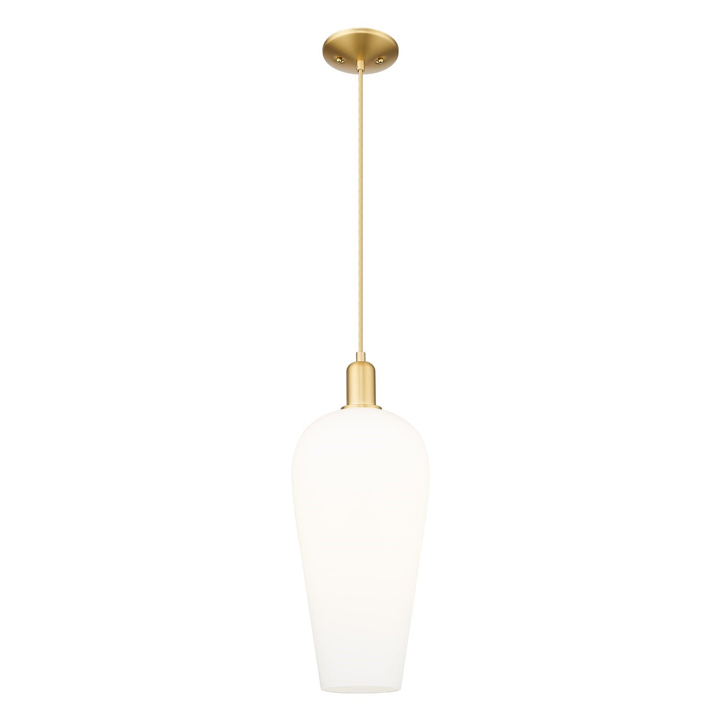 Innovations Chelsea 8in 1-Light Mini Pendant | Industrial Satin Gold Steel and White Glass | Kitchen Island & Dining Room | 8 x | Model 716-1P-SG-G456-8WH