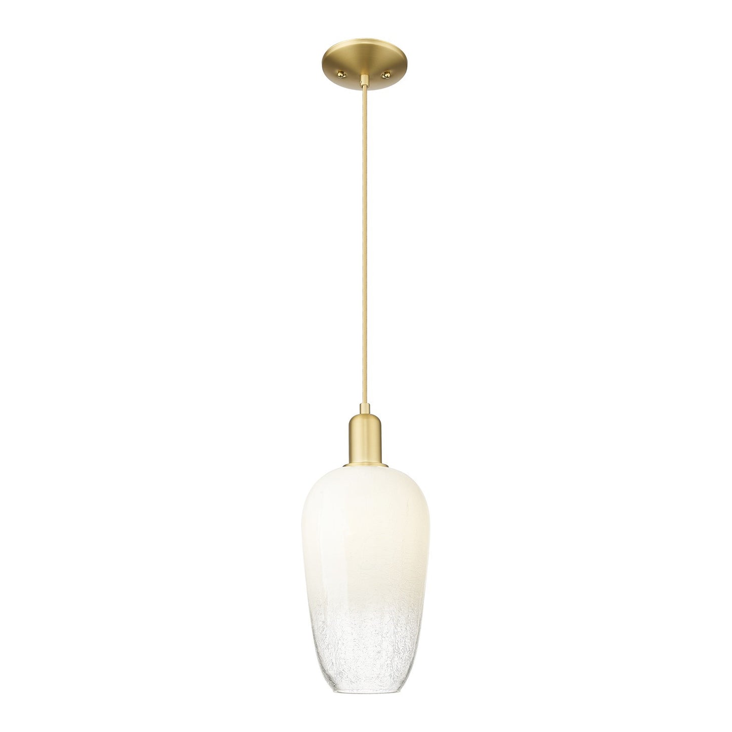 Innovations Brookhaven Flute 7in 1-Light Mini Pendant | Industrial Satin Gold Steel and Opal Glass | Kitchen Island & Dining | Model 716-1P-SG-G484-7OP