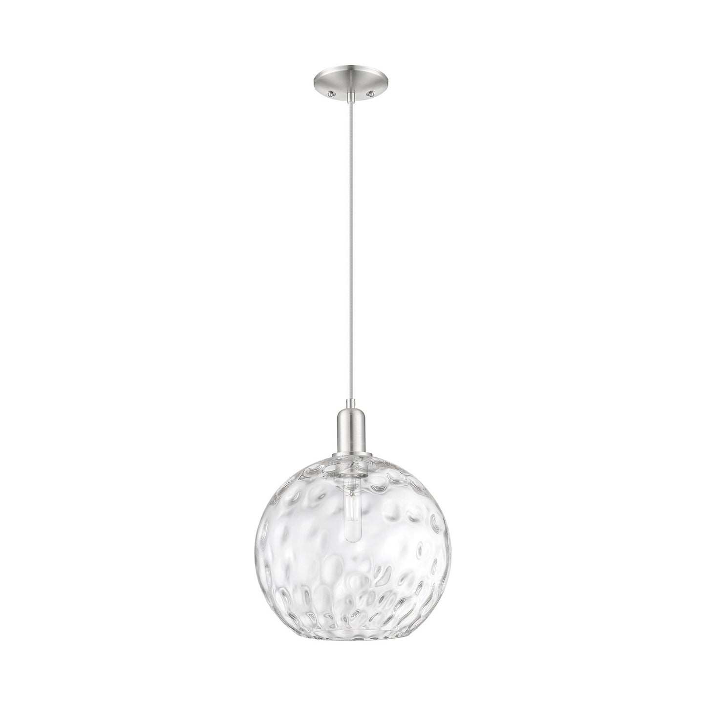 Innovations Athens 12in 1-Light Mini Pendant | Industrial Brushed Satin Nickel and Clear Water Glass | Kitchen Island & Dining | Model 716-1P-SN-G1215-12