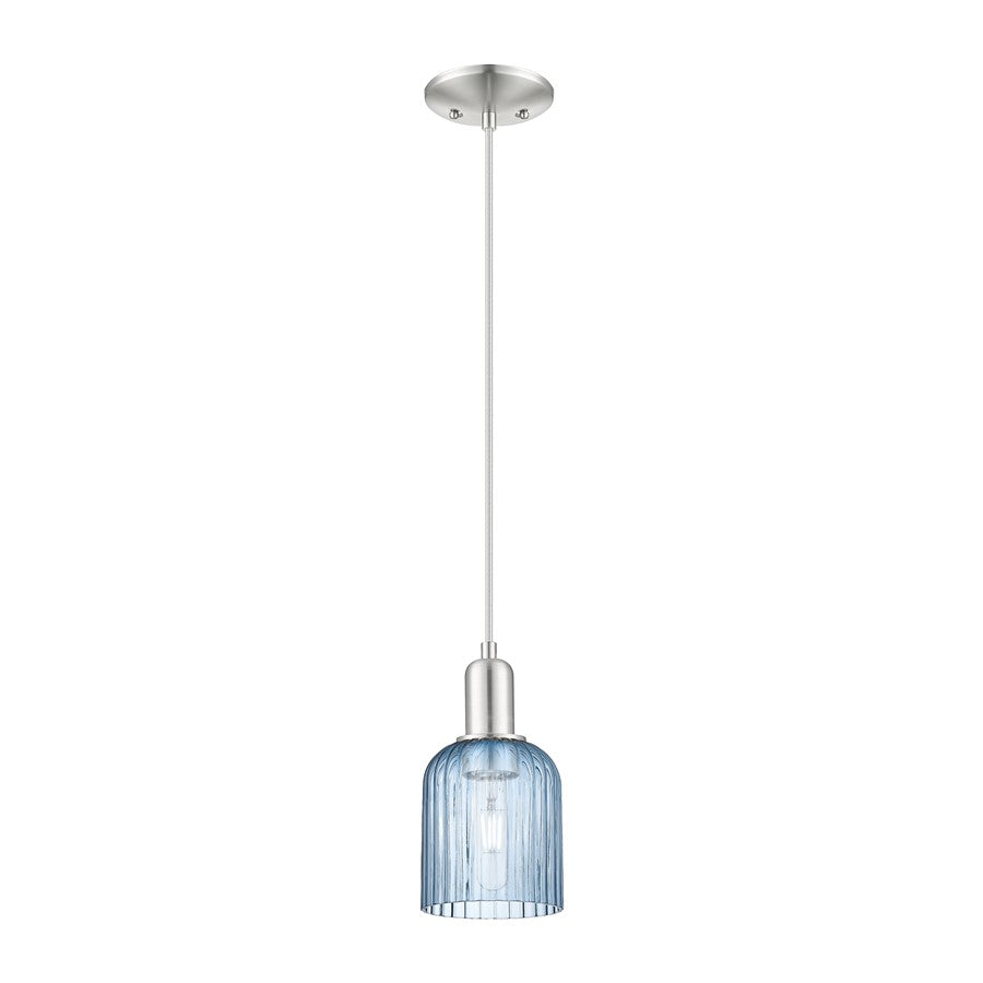 Innovations Bridal Veil 1Lt 5" Cord Mini Pendant, SN/Blue - 716-1P-SN-G559-5BL
