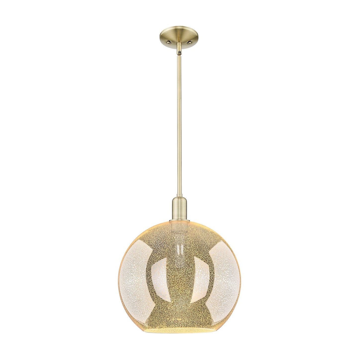 Innovations Athens 12in 1-Light Mini Pendant | Industrial Antique Brass and Mercury Glass | Kitchen Island & Dining Room | 11.75 | Model 716-1S-AB-G128-12