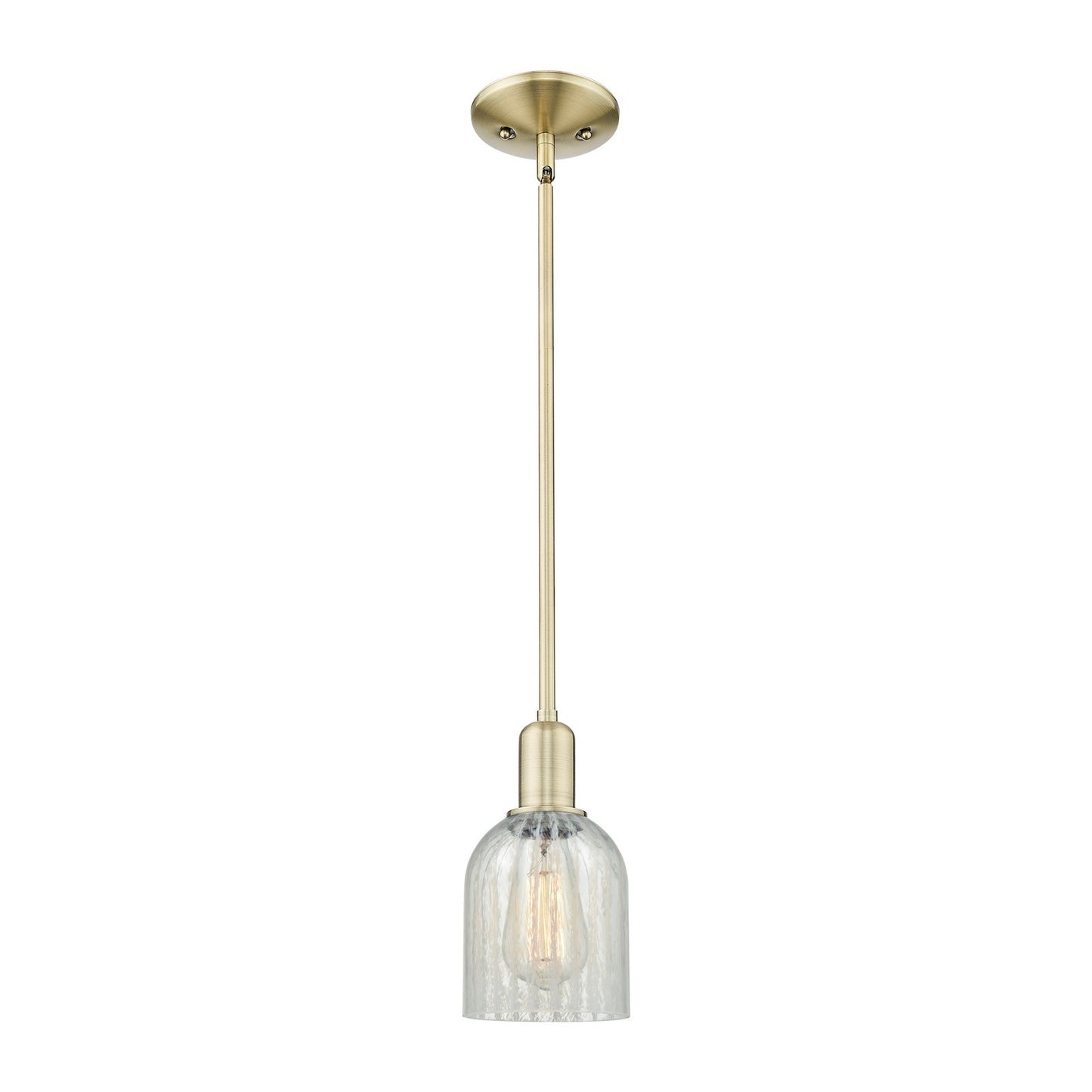 Innovations Caledonia 5in 1-Light Mini Pendant | Industrial Antique Brass Steel and Mouchette Glass | Kitchen Island & Dining Room | Model 716-1S-AB-G2511