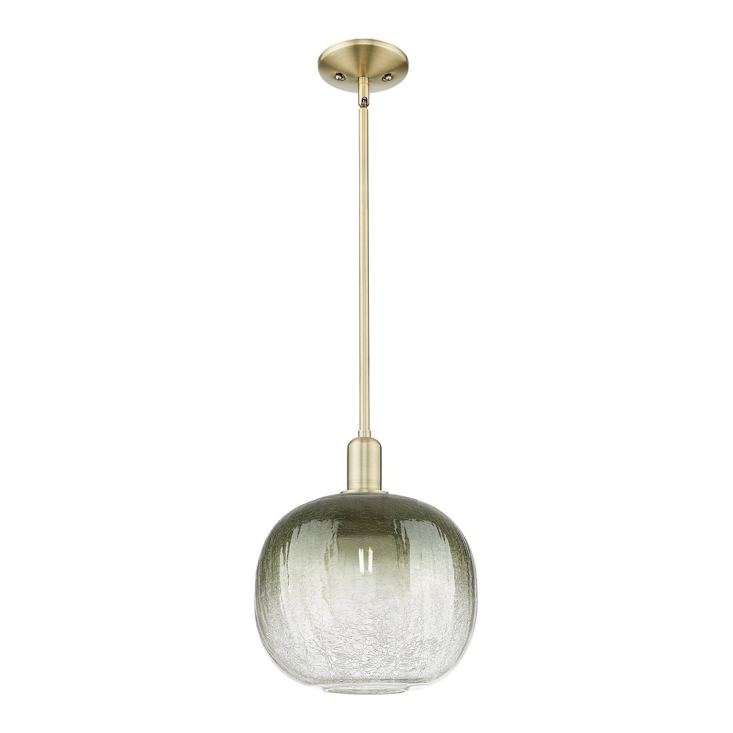Innovations Brookhaven Sphere 10.5in 1-Light Mini Pendant | Industrial Antique Brass and Slate Glass | Kitchen Island & Dining | Model 716-1S-AB-G481-10SL