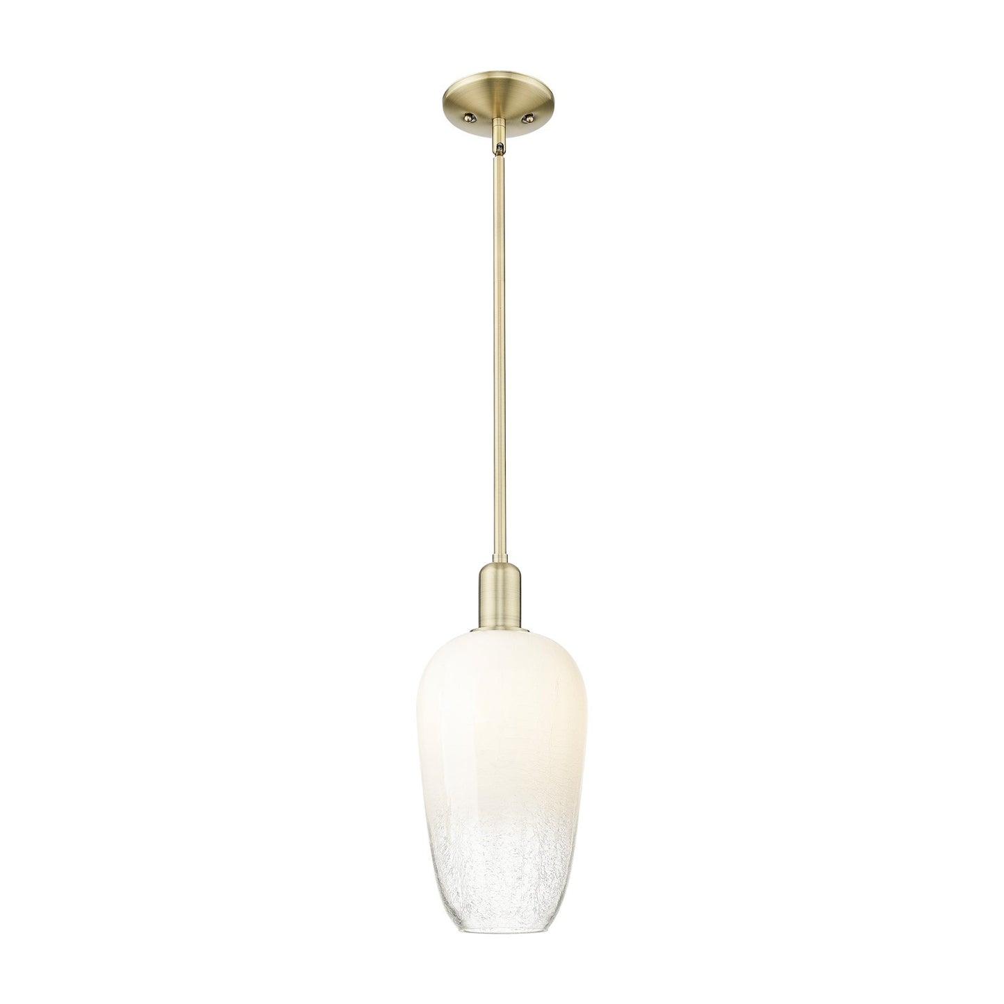 Innovations Brookhaven Flute 7in 1-Light Mini Pendant | Industrial Antique Brass Steel and Opal Glass | Kitchen Island & Dining | Model 716-1S-AB-G484-7OP