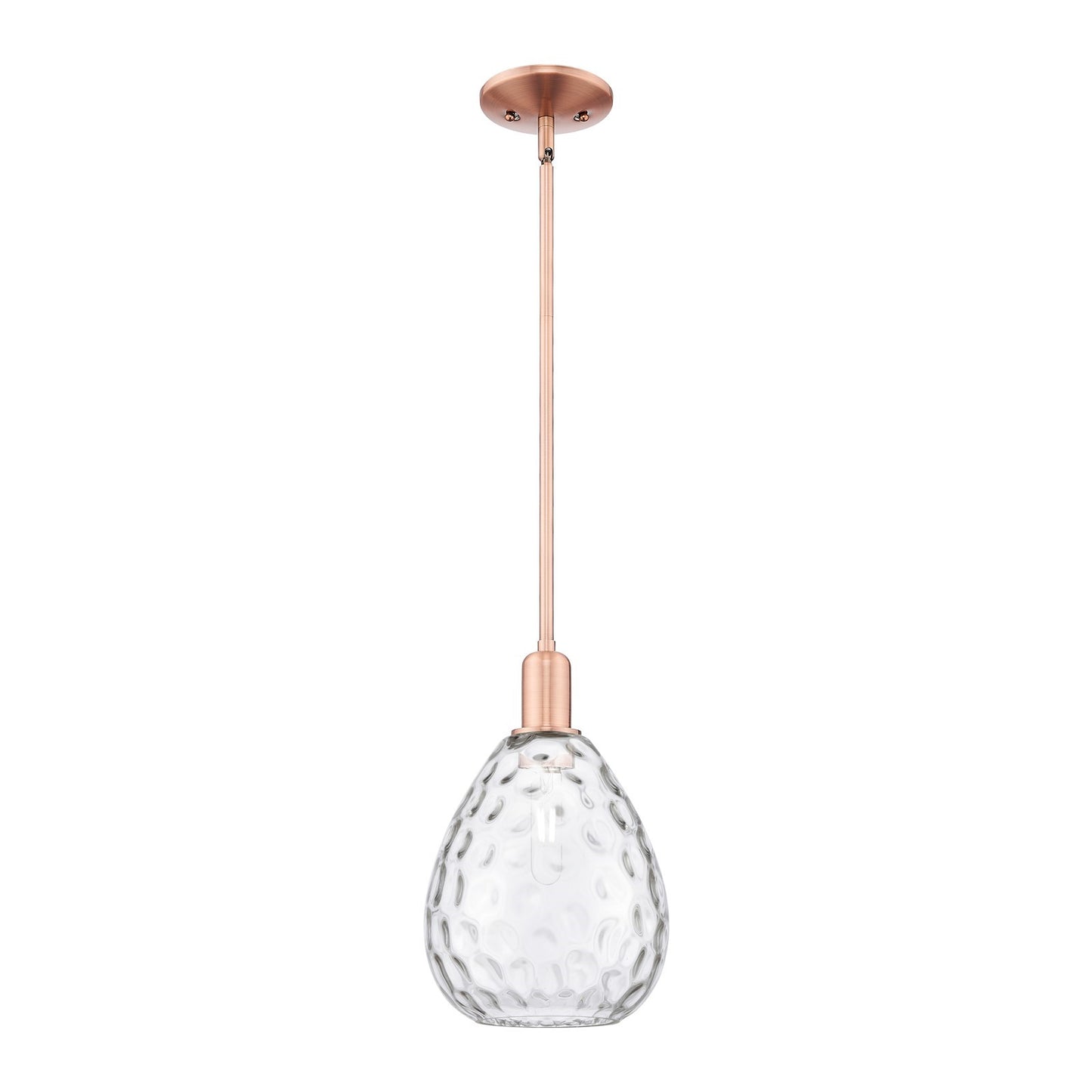 Innovations Waverly 8in 1-Light Mini Pendant | Industrial Antique Copper Steel and Clear Glass | Kitchen Island & Dining Room | 8 x | Model 716-1S-AC-G372