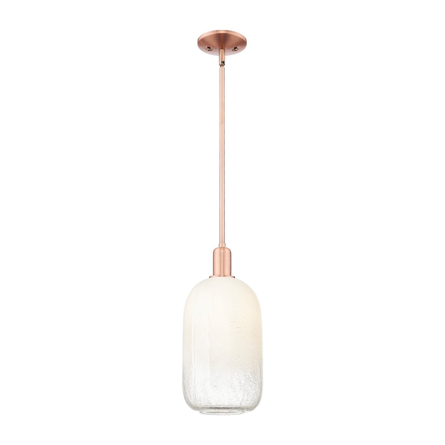 Innovations Brookhaven Cloche 7in 1-Light Mini Pendant | Industrial Antique Copper Steel and Opal Glass | Kitchen Island & | Model 716-1S-AC-G482-7OP