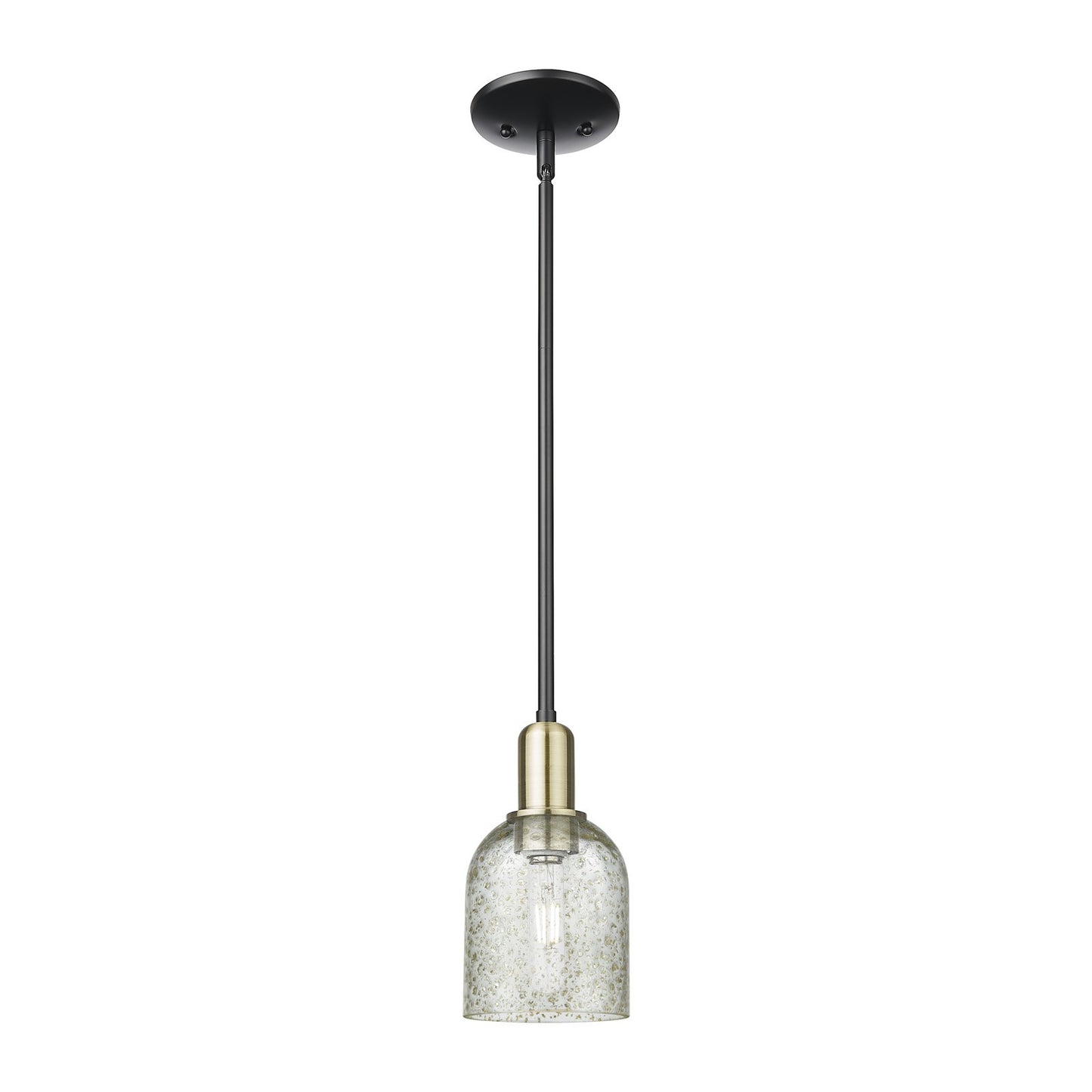 Innovations Caledonia 5in 1-Light Mini Pendant | Industrial Black Antique Brass and Mica Glass | Kitchen Island & Dining Room | 5 | Model 716-1S-BAB-G259