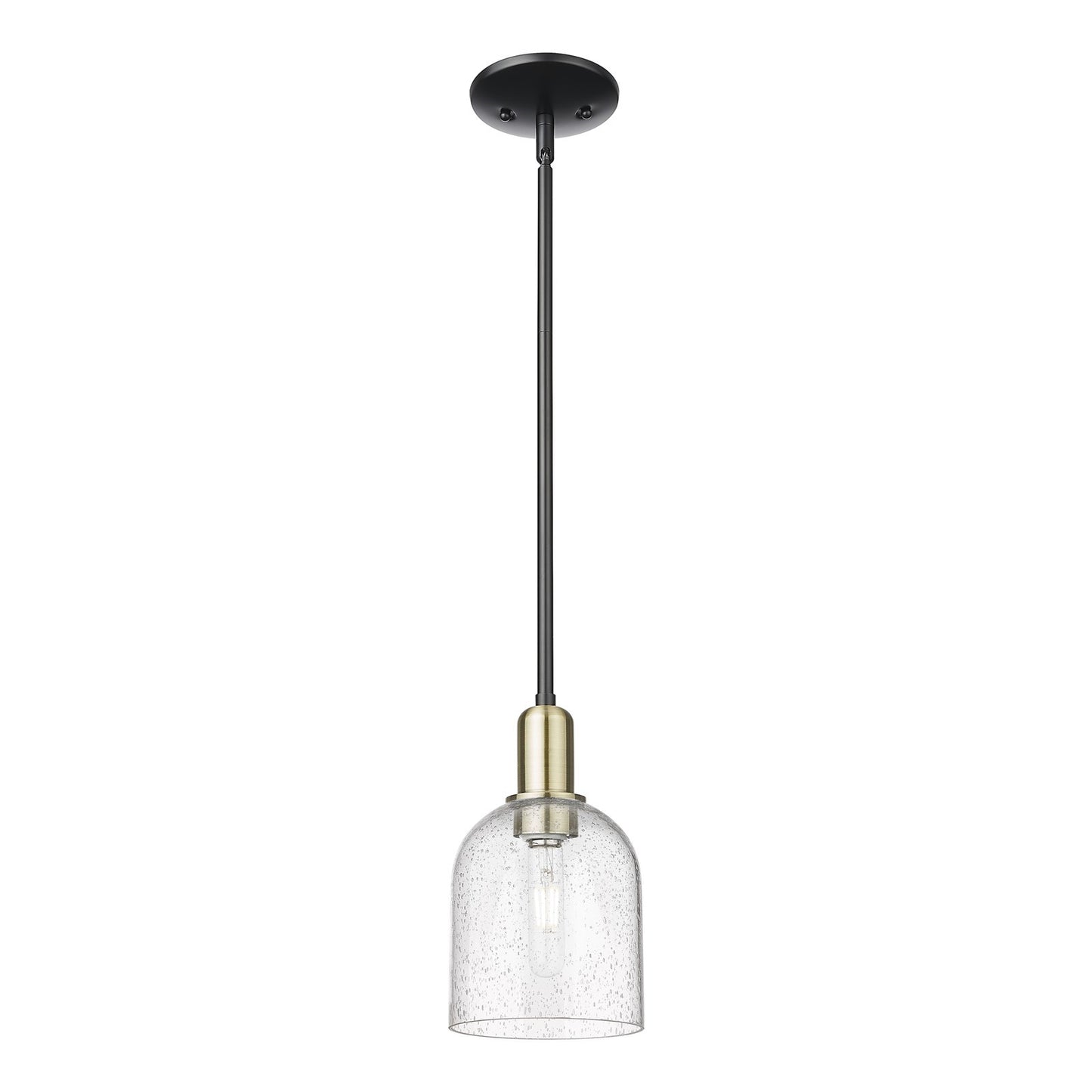 Innovations Bella 6in 1-Light Mini Pendant | Industrial Black Antique Brass Steel and Seedy Glass | Kitchen Island & Dining | Model 716-1S-BAB-G558-6SDY