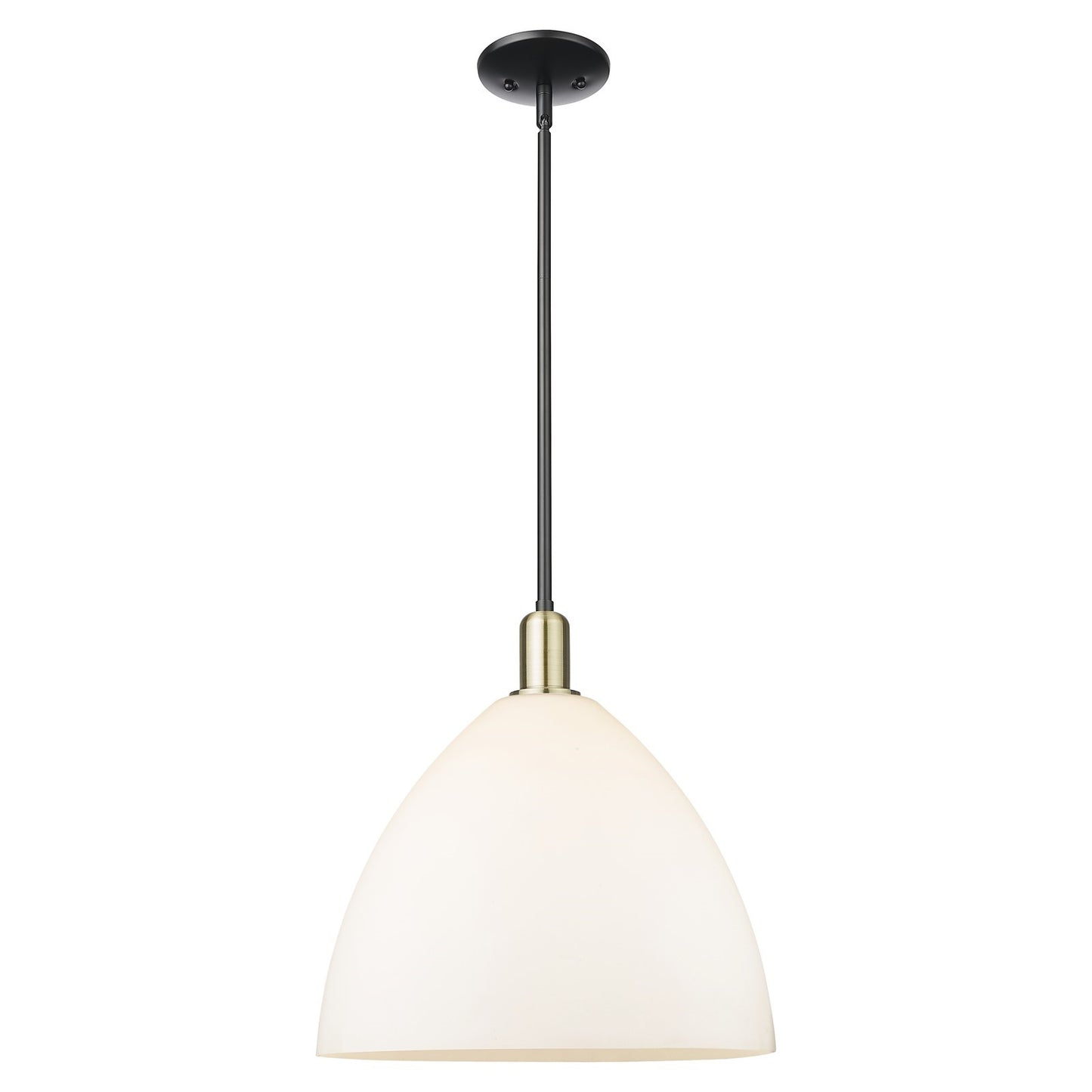 Innovations Bristol 16in 1-Light Mini Pendant | Industrial Black Antique Brass and Matte White Glass | Kitchen Island & Dining | Model 716-1S-BAB-GBD-161