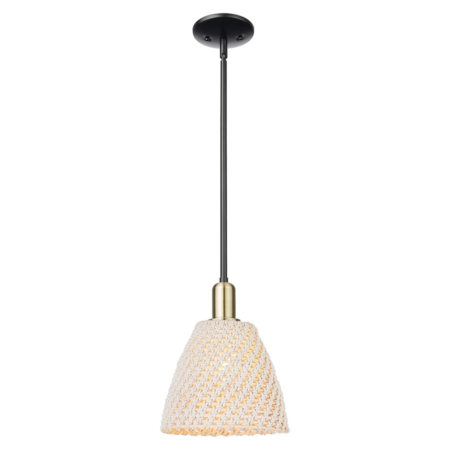 Innovations NB Dome 1Lt 9" Stem Mini Pendant, BKS/NF - 716-1S-BAB-NBD-9-NAT