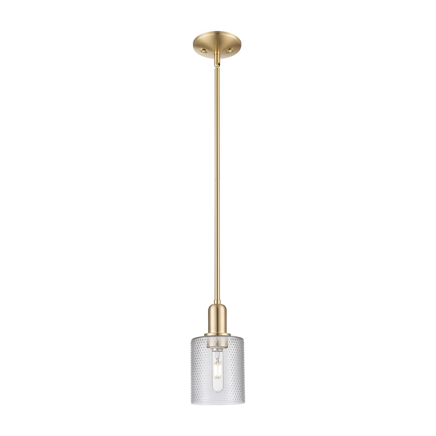 Innovations Cobbleskill 5in 1-Light Mini Pendant | Industrial Champagne Bronze Steel and Clear Glass | Kitchen Island & Dining Room | Model 716-1S-CB-G112