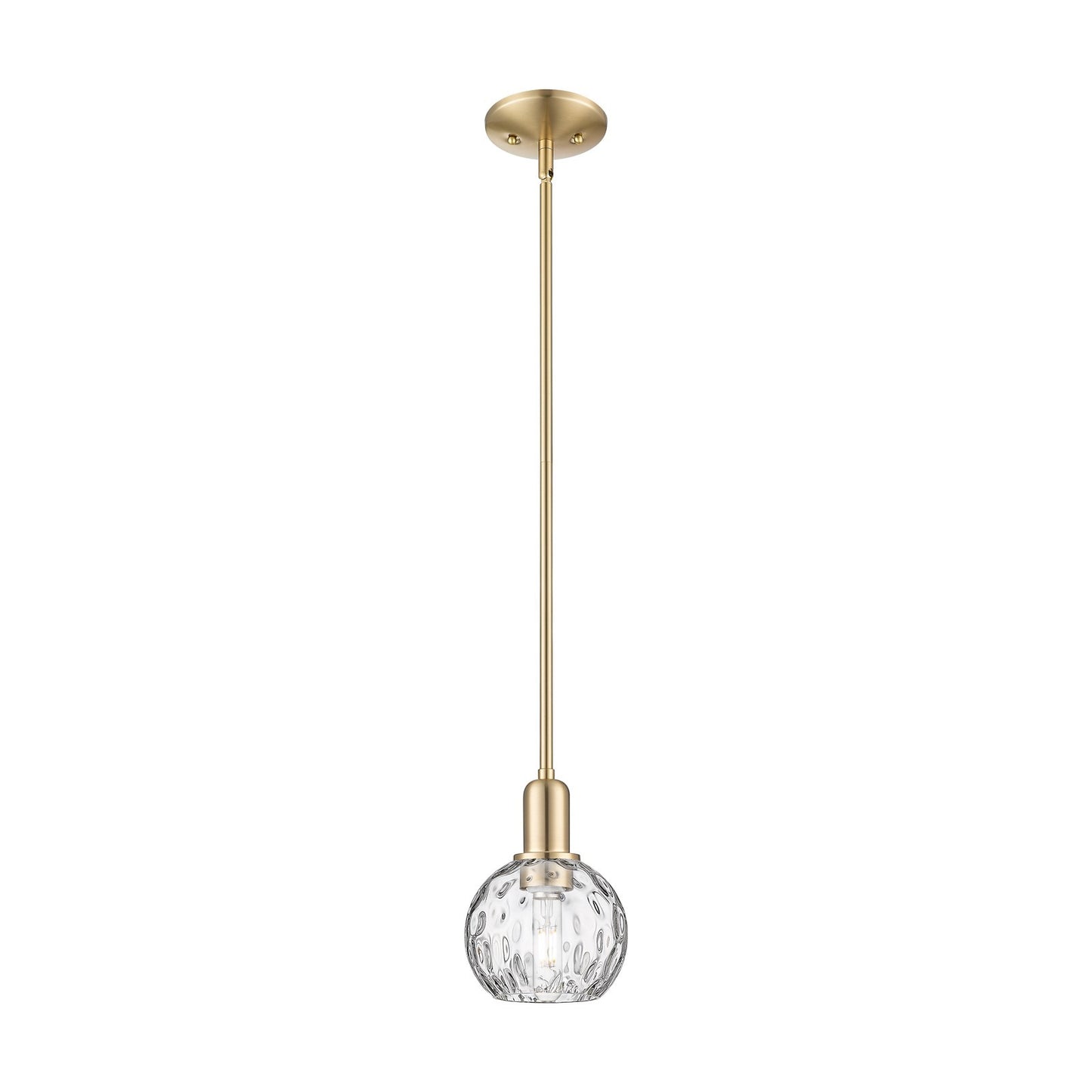 Innovations Athens 6in 1-Light Mini Pendant | Industrial Champagne Bronze Steel and Clear Water Glass | Kitchen Island & Dining | Model 716-1S-CB-G1215-6