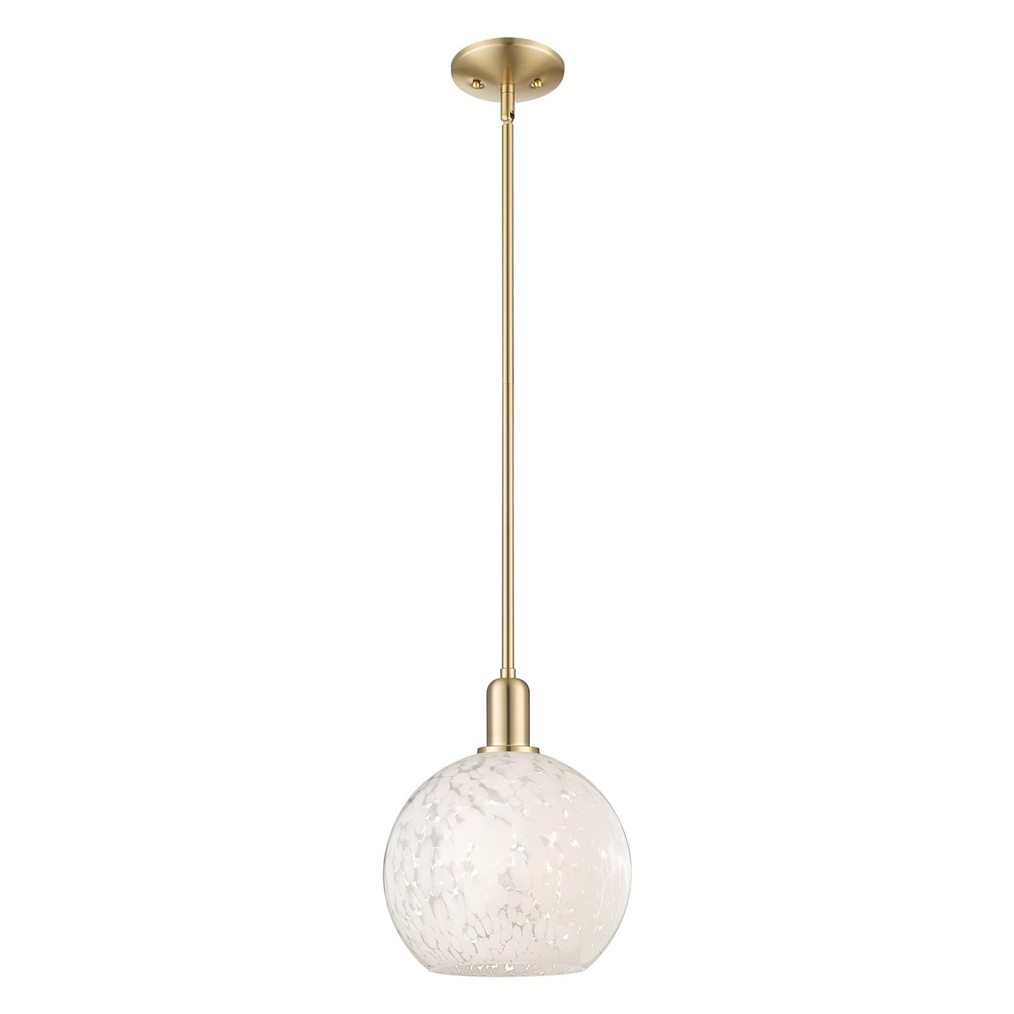 Innovations Lighting Arcadia 10in 1-Light Mini Pendant | Industrial Champagne Bronze Steel and White Mouchette Glass | Model 716-1S-CB-G1216-10WM