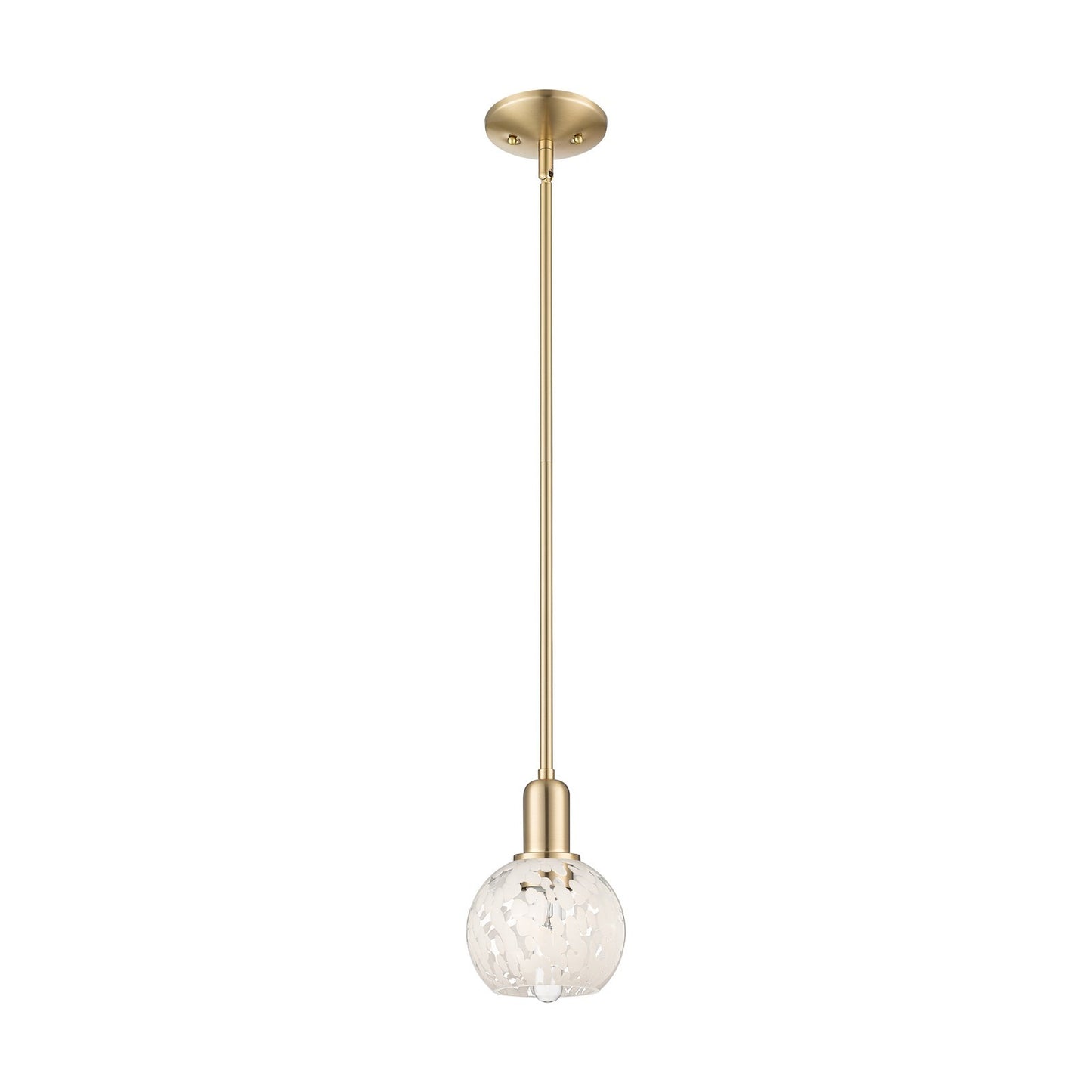 Innovations White Mouchette 6in 1-Light Mini Pendant | Industrial Champagne Bronze Steel and White Glass | Kitchen Island & | Model 716-1S-CB-G1216-6WM