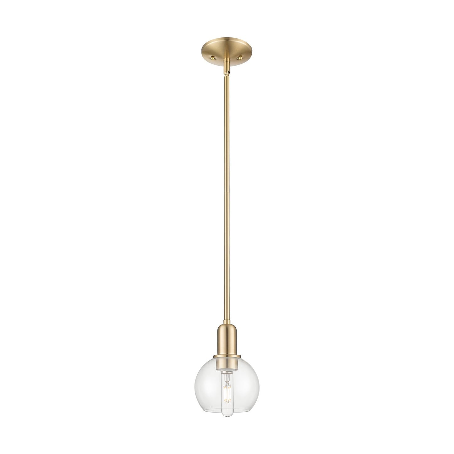 Innovations Athens 6in 1-Light Mini Pendant | Industrial Champagne Bronze Steel and Clear Glass | Kitchen Island & Dining Room | Model 716-1S-CB-G122-6