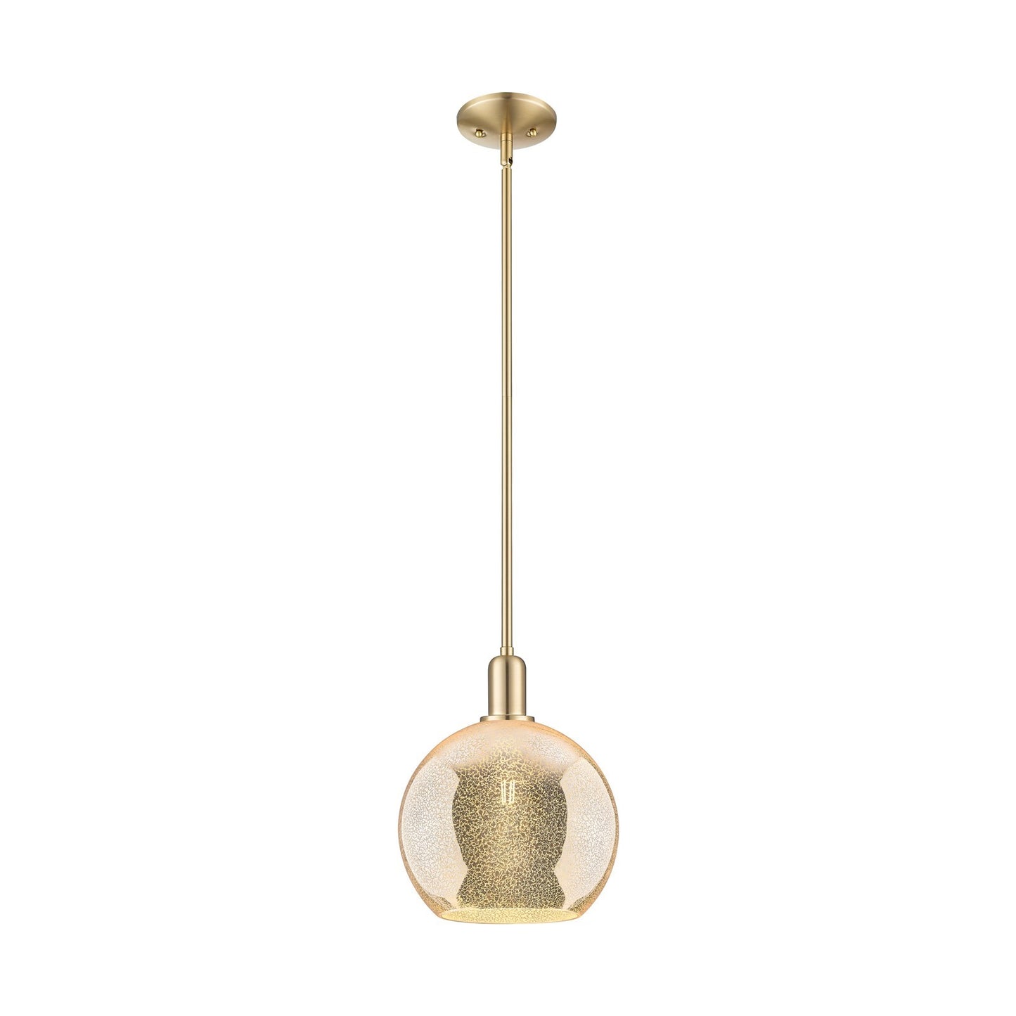 Innovations Athens 10in 1-Light Mini Pendant | Industrial Champagne Bronze Steel and Mercury Glass | Kitchen Island & Dining | Model 716-1S-CB-G128-10