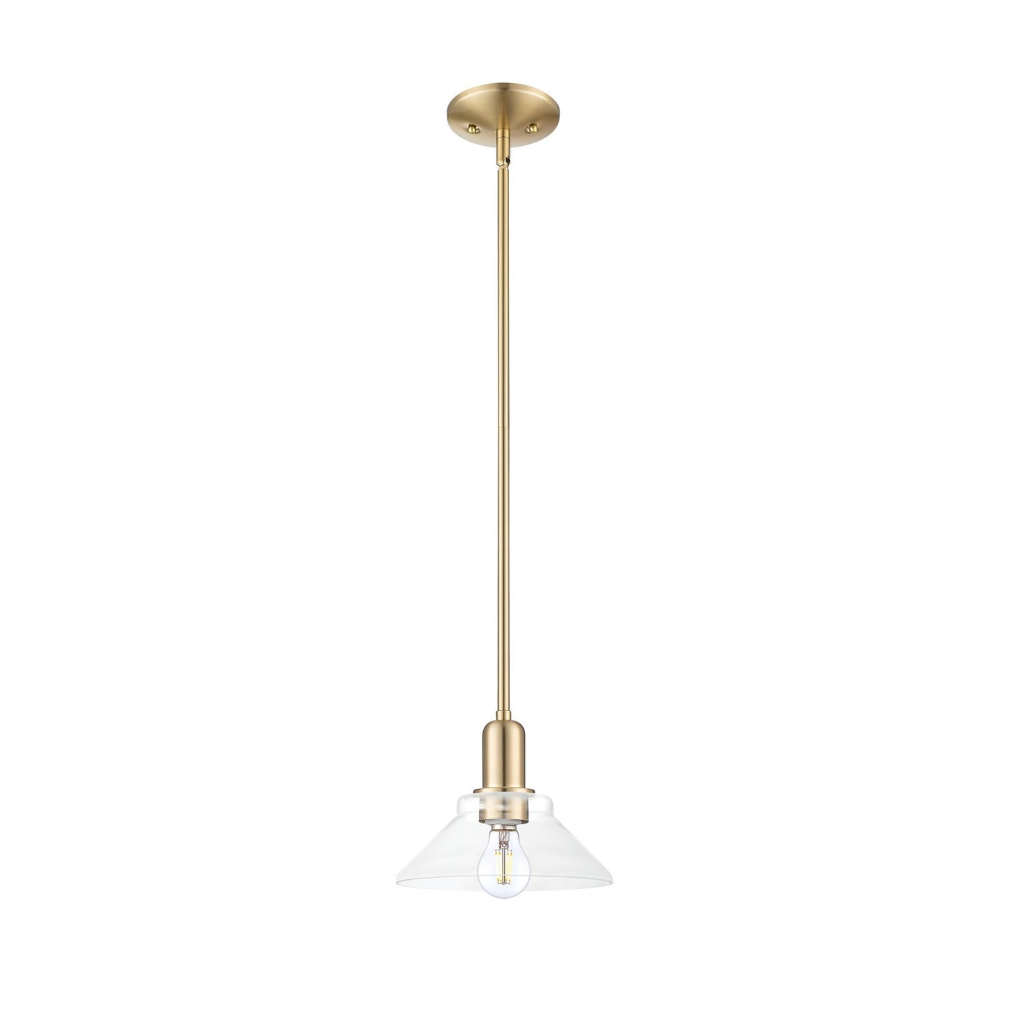 Innovations Orwell 8in 1-Light Mini Pendant | Industrial Champagne Bronze Steel and Clear Glass | Kitchen Island & Dining Room | Model 716-1S-CB-G132