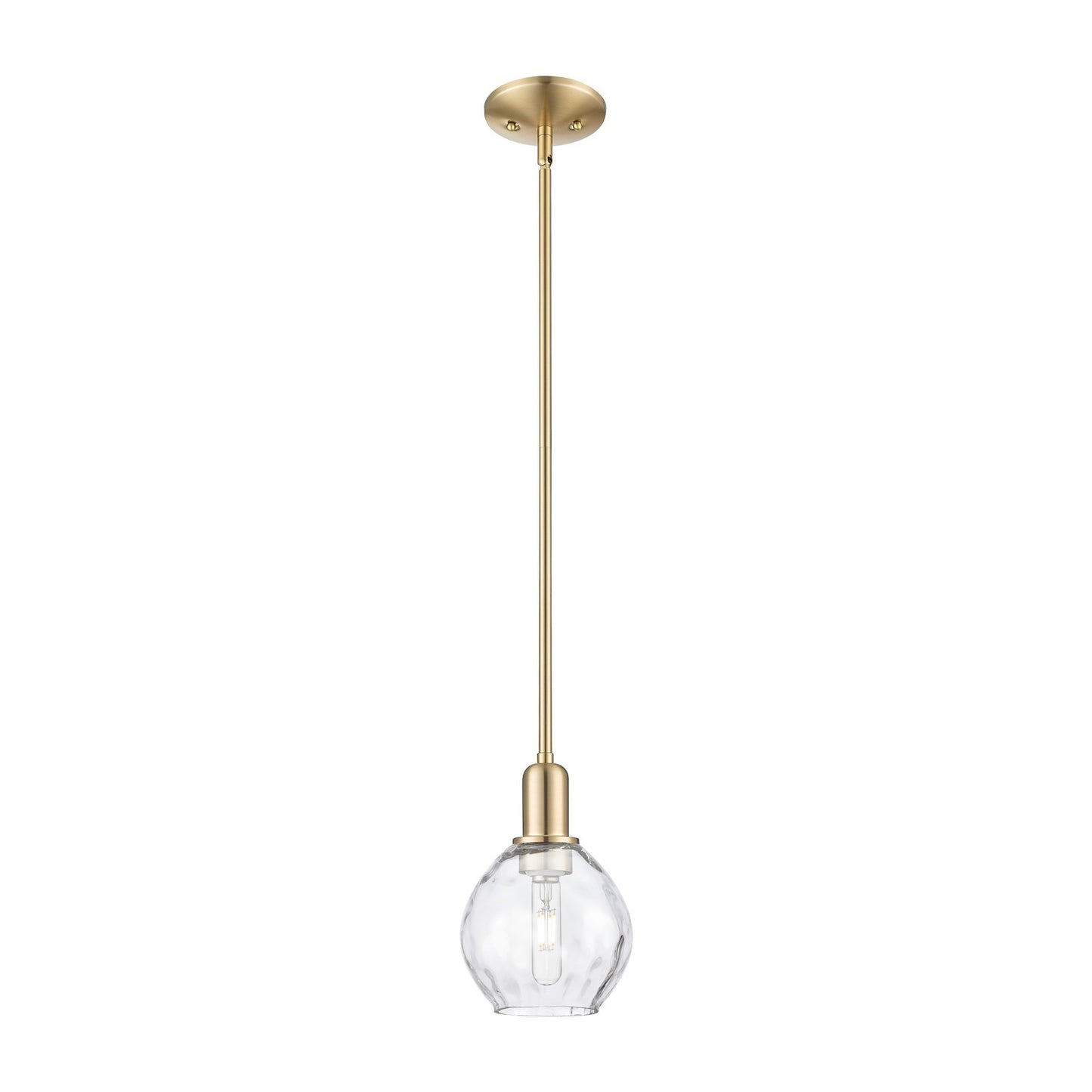 Innovations Waverly 6in 1-Light Mini Pendant | Industrial Champagne Bronze Steel and Clear Water Glass | Kitchen Island & Dining | Model 716-1S-CB-G362