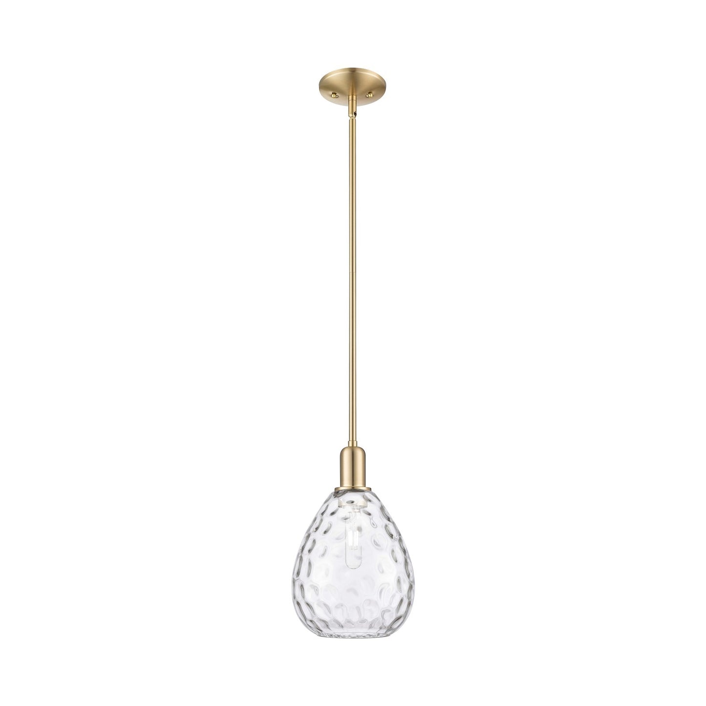 Innovations Waverly 8in 1-Light Mini Pendant | Industrial Champagne Bronze Steel and Clear Glass | Kitchen Island & Dining Room | Model 716-1S-CB-G372