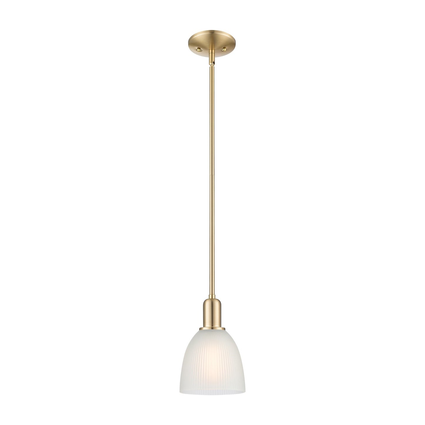 Innovations Castile 6in 1-Light Mini Pendant | Industrial Champagne Bronze Steel and White Glass | Kitchen Island & Dining Room | Model 716-1S-CB-G381