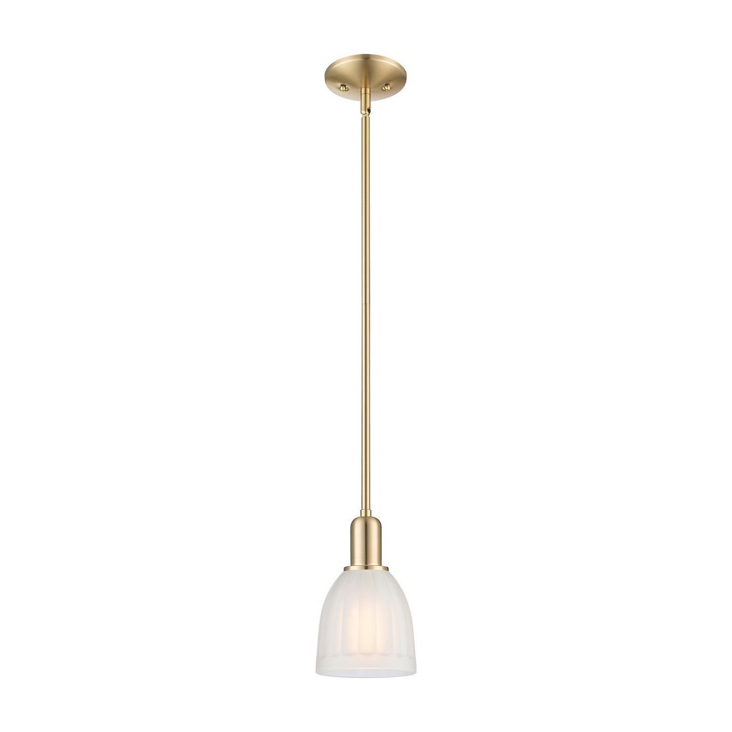 Innovations Brookfield 6in 1-Light Mini Pendant | Industrial Champagne Bronze Steel and White Frosted Glass | Kitchen Island | 5.75 | Model 716-1S-CB-G441