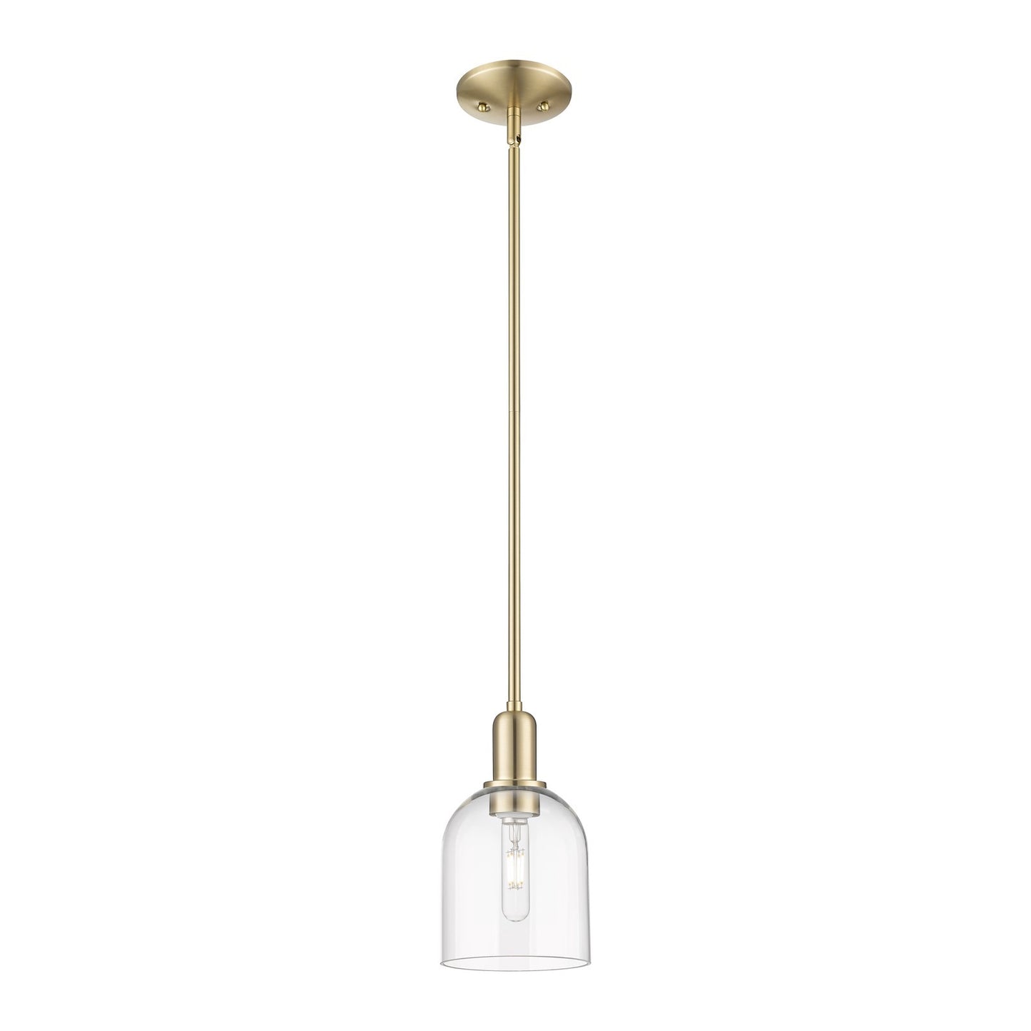 Innovations Bella 6in 1-Light Mini Pendant | Industrial Champagne Bronze Steel and Clear Glass | Kitchen Island & Dining Room | Model 716-1S-CB-G558-6CL