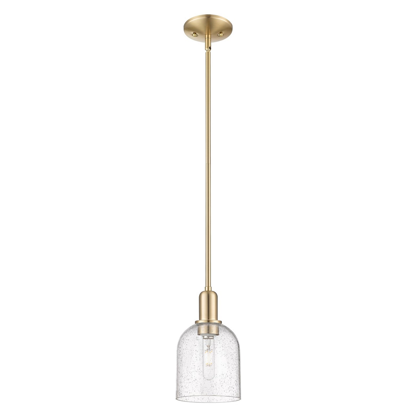Innovations Bella 6in 1-Light Mini Pendant | Industrial Champagne Bronze Steel and Seedy Glass | Kitchen Island & Dining Room | Model 716-1S-CB-G558-6SDY