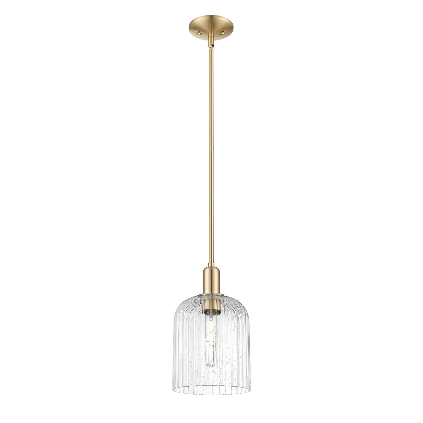 Innovations Bridal Veil 8in 1-Light Mini Pendant | Industrial Champagne Bronze Steel and Seedy Glass | Kitchen Island & Dining | Model 716-1S-CB-G559-8SDY