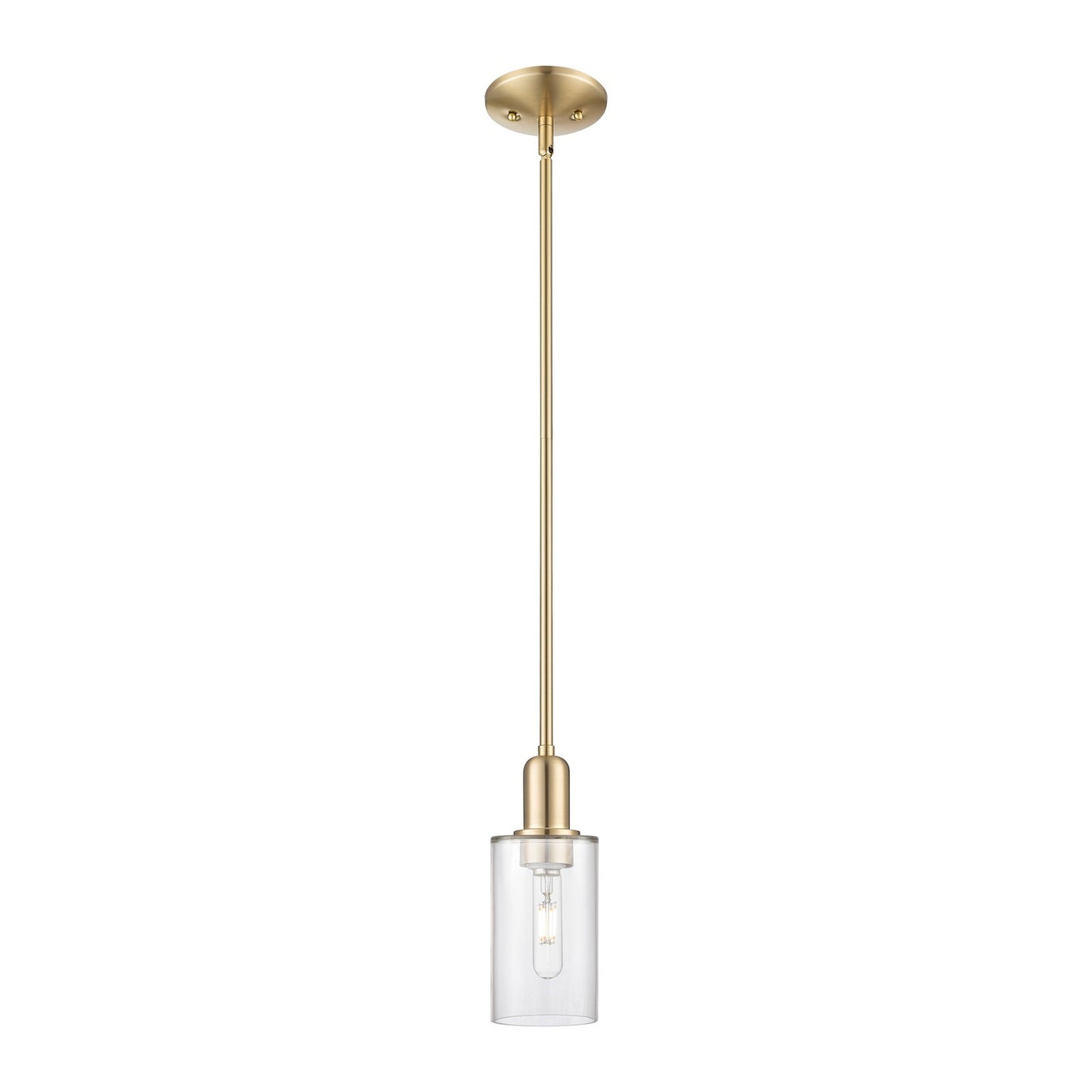 Innovations Clymer 4in 1-Light Mini Pendant | Industrial Champagne Bronze Steel and Clear Glass | Kitchen Island & Dining Room | Model 716-1S-CB-G802