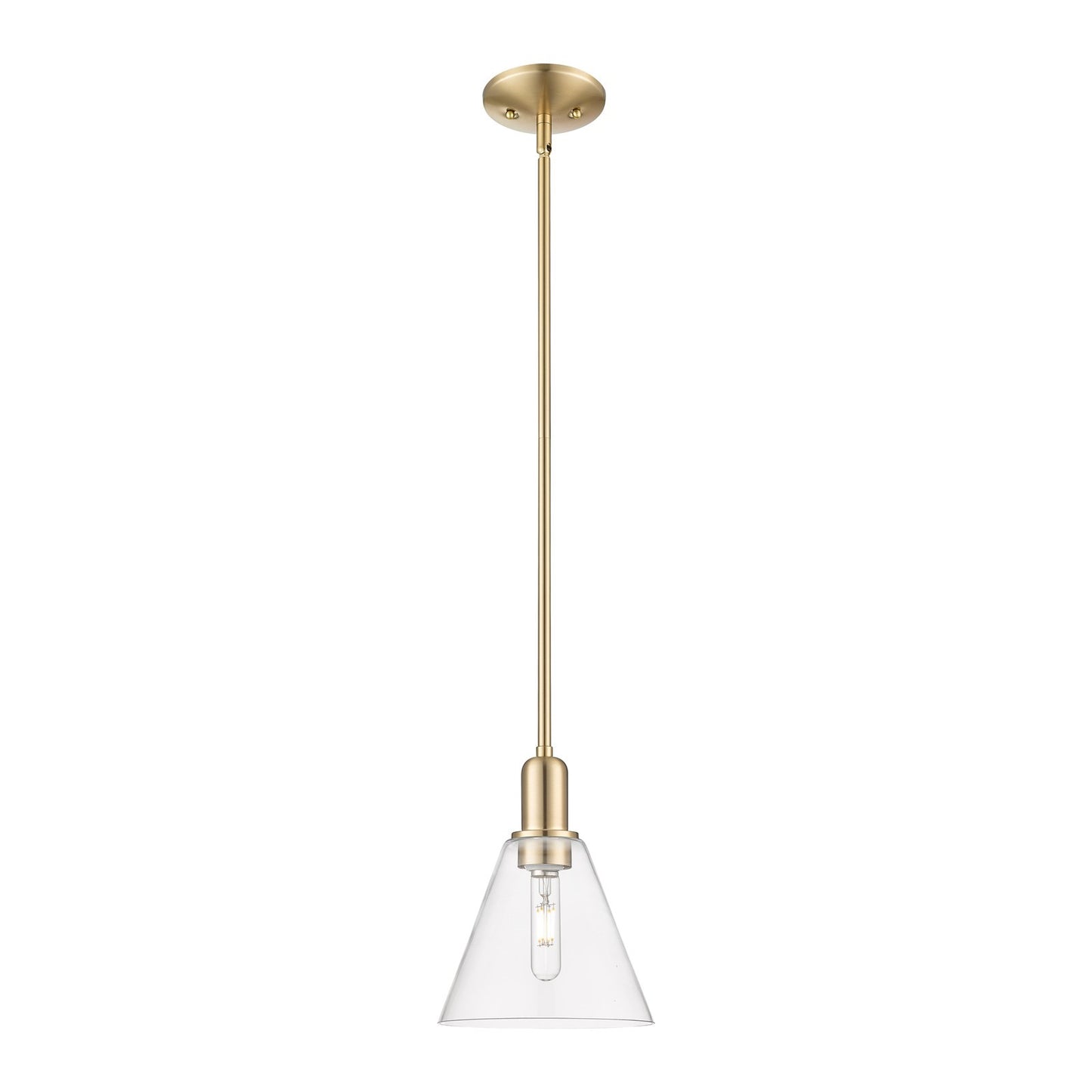 Innovations Berkshire Glass 8in 1-Light Mini Pendant | Industrial Champagne Bronze Steel and Clear Glass | Kitchen Island & | Model 716-1S-CB-GBC-82