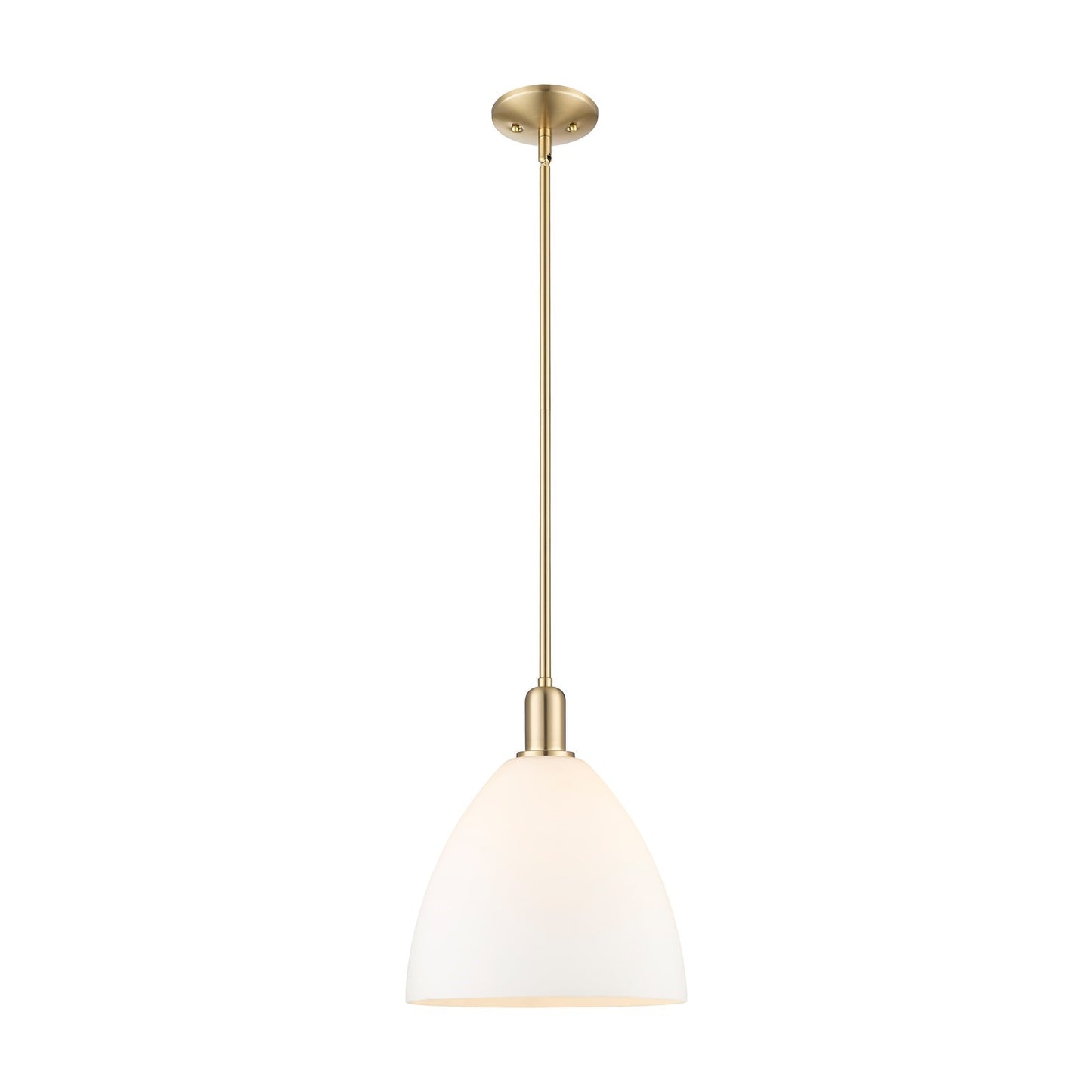 Innovations Bristol 12in 1-Light Mini Pendant | Industrial Champagne Bronze Steel and Matte White Glass | Kitchen Island & | Model 716-1S-CB-GBD-121