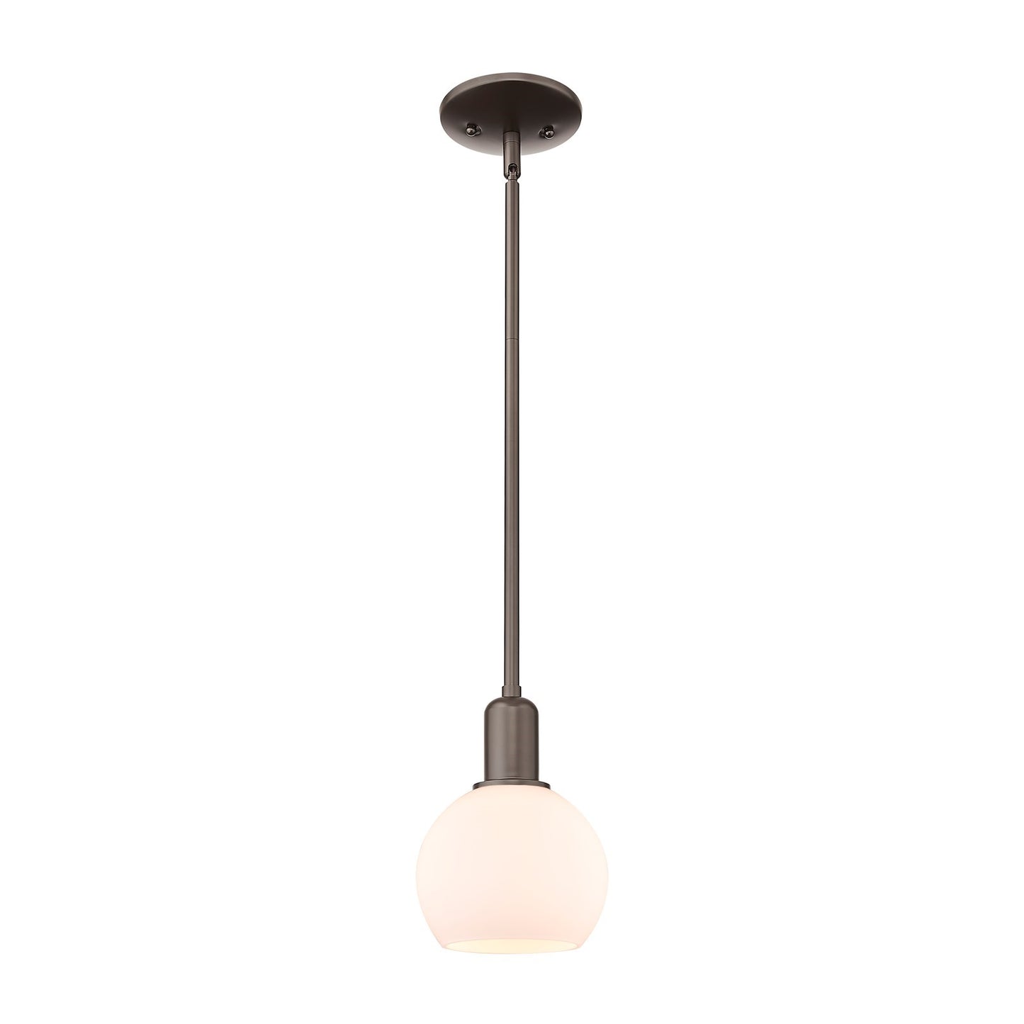 Innovations Athens 6in 1-Light Mini Pendant | Industrial Oil Rubbed Bronze and Matte White Glass | Kitchen Island & Dining Room | Model 716-1S-OB-G121-6