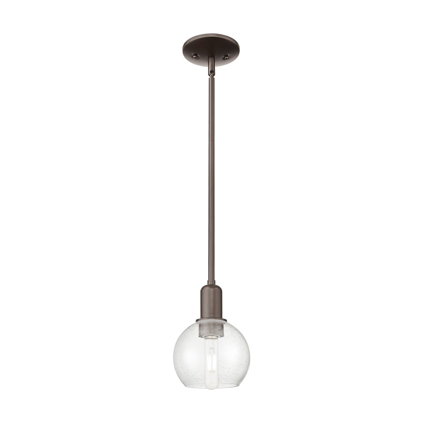 Innovations Athens 6in 1-Light Mini Pendant | Industrial Oil Rubbed Bronze and Seedy Glass | Kitchen Island & Dining Room | 5.88 | Model 716-1S-OB-G124-6