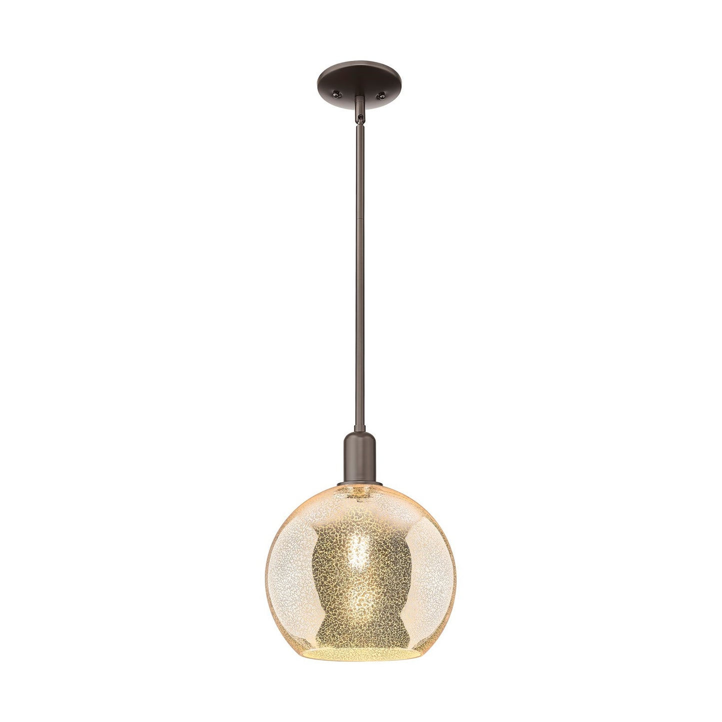 Innovations Athens 10in 1-Light Mini Pendant | Industrial Oil Rubbed Bronze Steel and Mercury Glass | Kitchen Island & Dining | Model 716-1S-OB-G128-10
