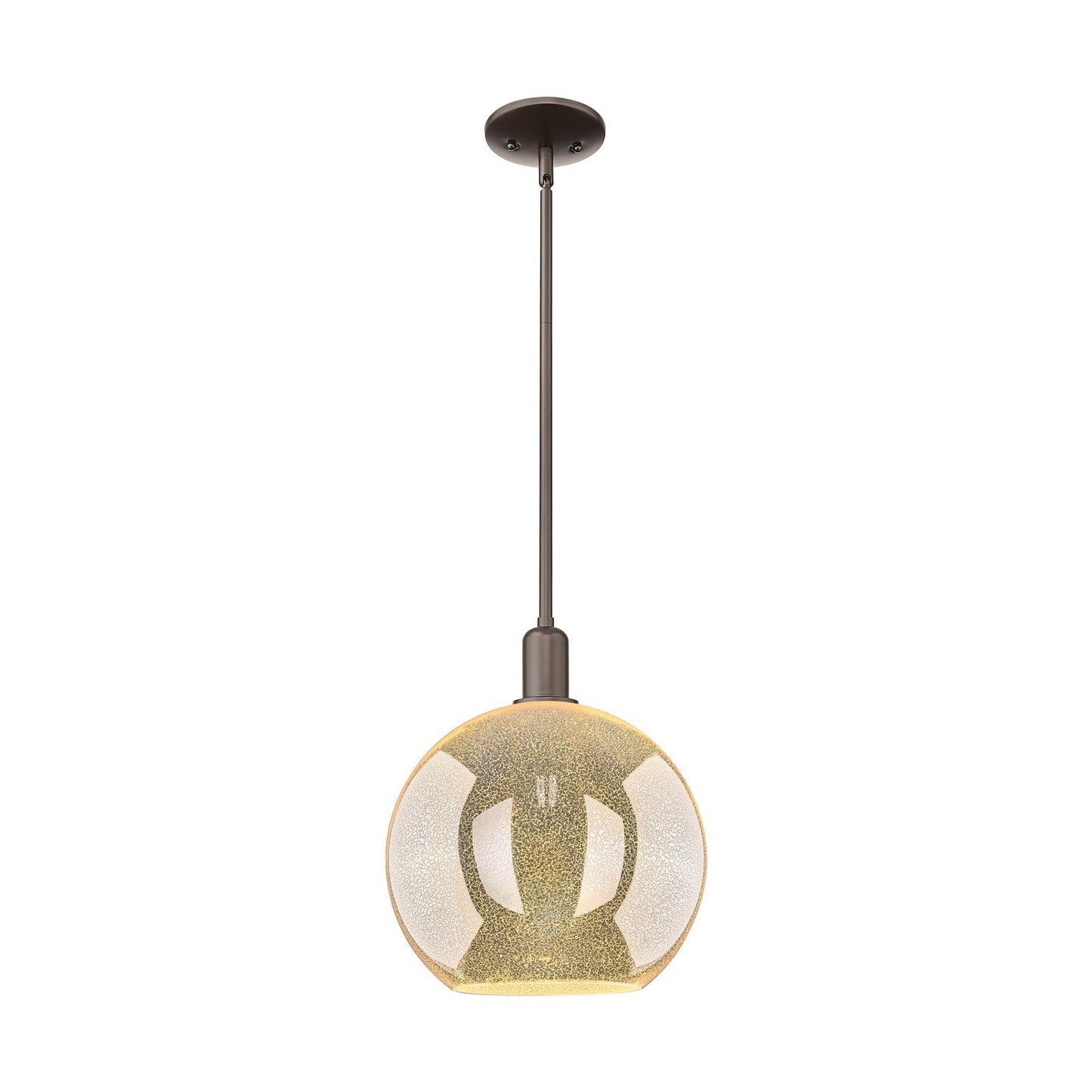 Innovations Athens 12in 1-Light Mini Pendant | Industrial Oil Rubbed Bronze Steel and Mercury Glass | Kitchen Island & Dining | Model 716-1S-OB-G128-12