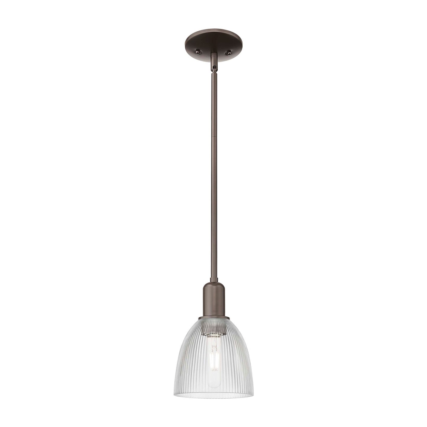 Innovations Castile 6in 1-Light Mini Pendant | Industrial Oil Rubbed Bronze and Clear Glass | Kitchen Island & Dining Room | 6 x 6 | Model 716-1S-OB-G382