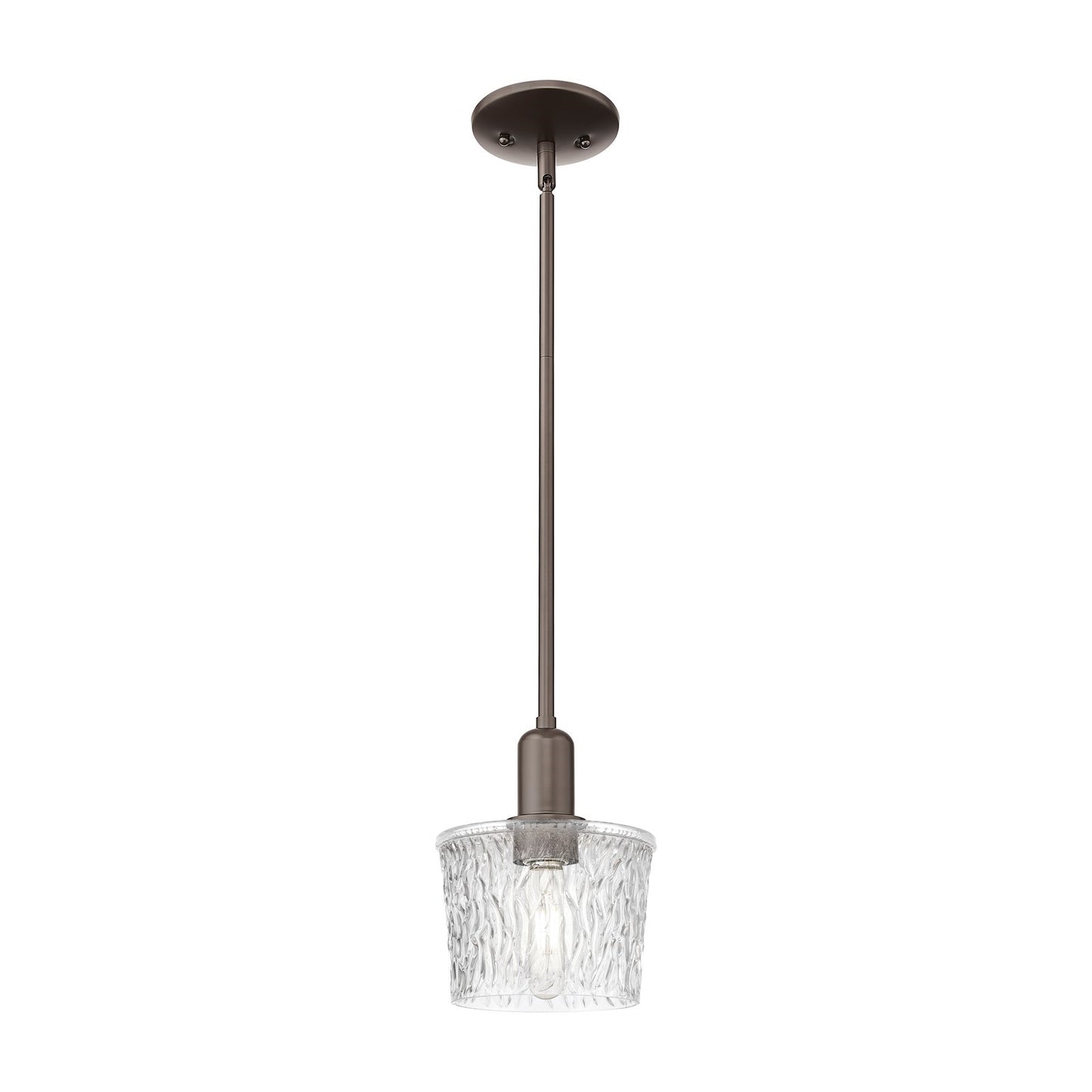 Innovations Niagara 7in 1-Light Mini Pendant | Industrial Oil Rubbed Bronze Steel and Clear Glass | Kitchen Island & Dining Room | Model 716-1S-OB-G402