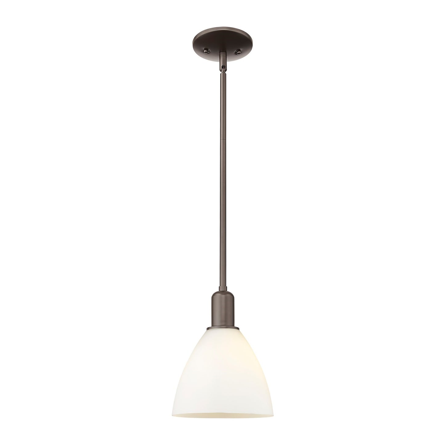 Innovations Bristol 8in 1-Light Mini Pendant | Industrial Oil Rubbed Bronze and Matte White Glass | Kitchen Island & Dining Room | Model 716-1S-OB-GBD-751