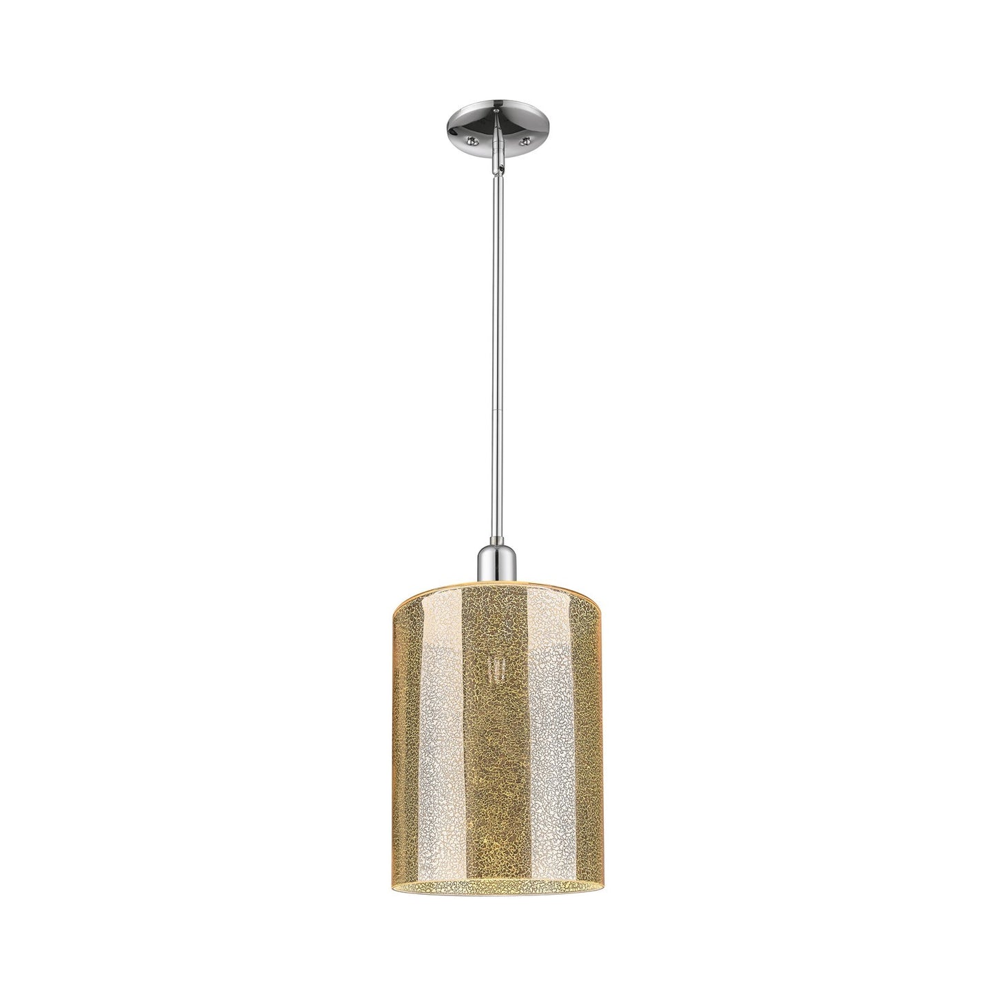 Innovations Cobbleskill 5in 1-Light Mini Pendant | Industrial Polished Chrome Steel and Mercury Glass | Kitchen Island & Dining | Model 716-1S-PC-G116