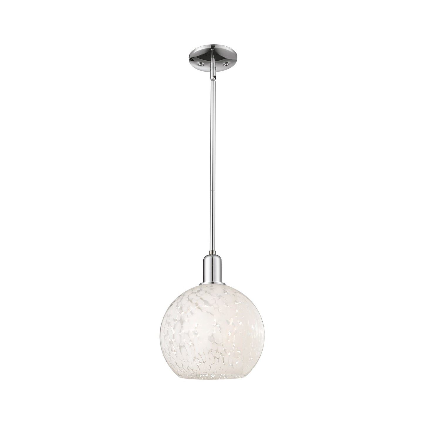 Innovations Lighting Arcadia 10in 1-Light Mini Pendant | Industrial Polished Chrome and White Mouchette Glass | Kitchen | Model 716-1S-PC-G1216-10WM