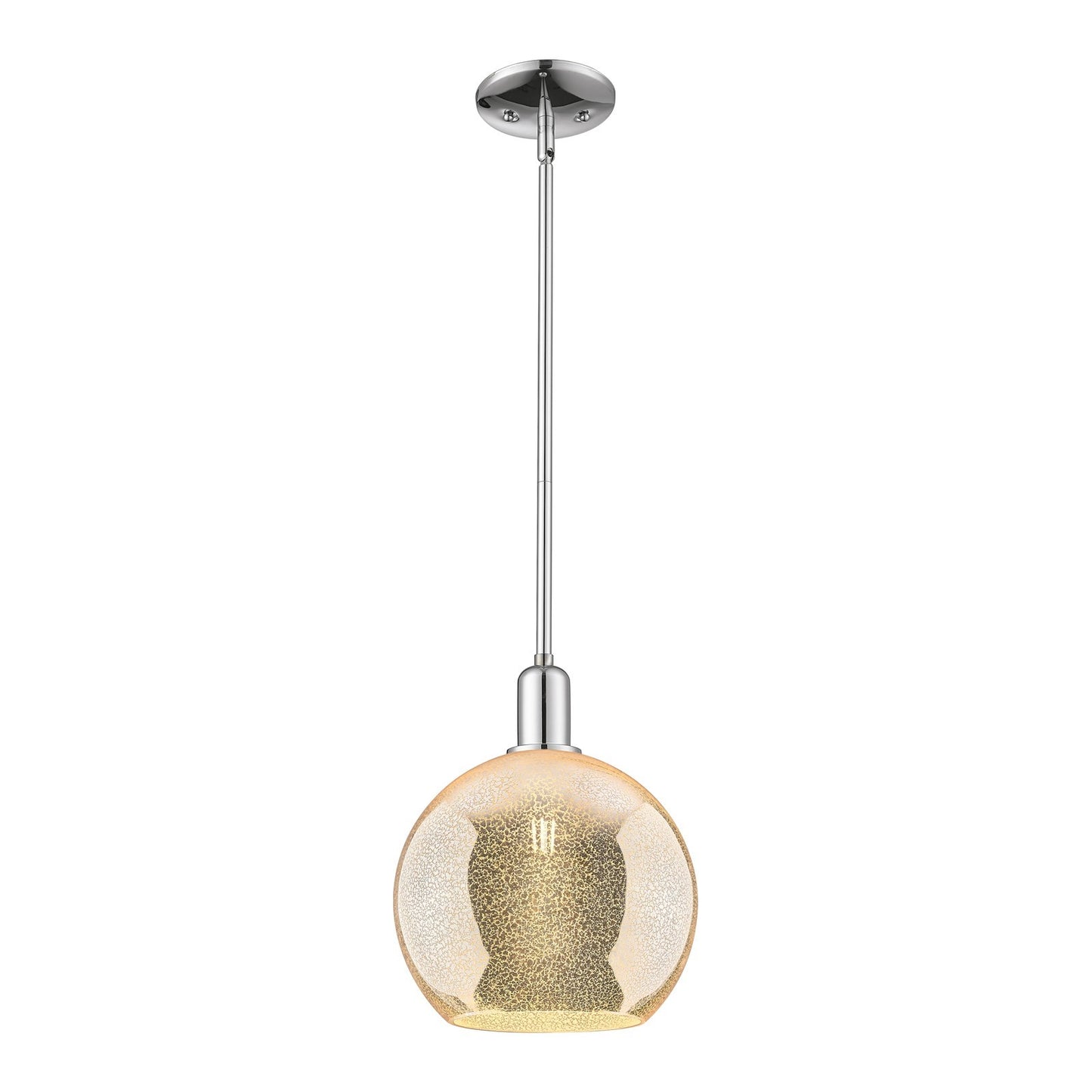 Innovations Athens 10in 1-Light Mini Pendant | Industrial Polished Chrome and Mercury Glass | Kitchen Island & Dining Room | 10 | Model 716-1S-PC-G128-10