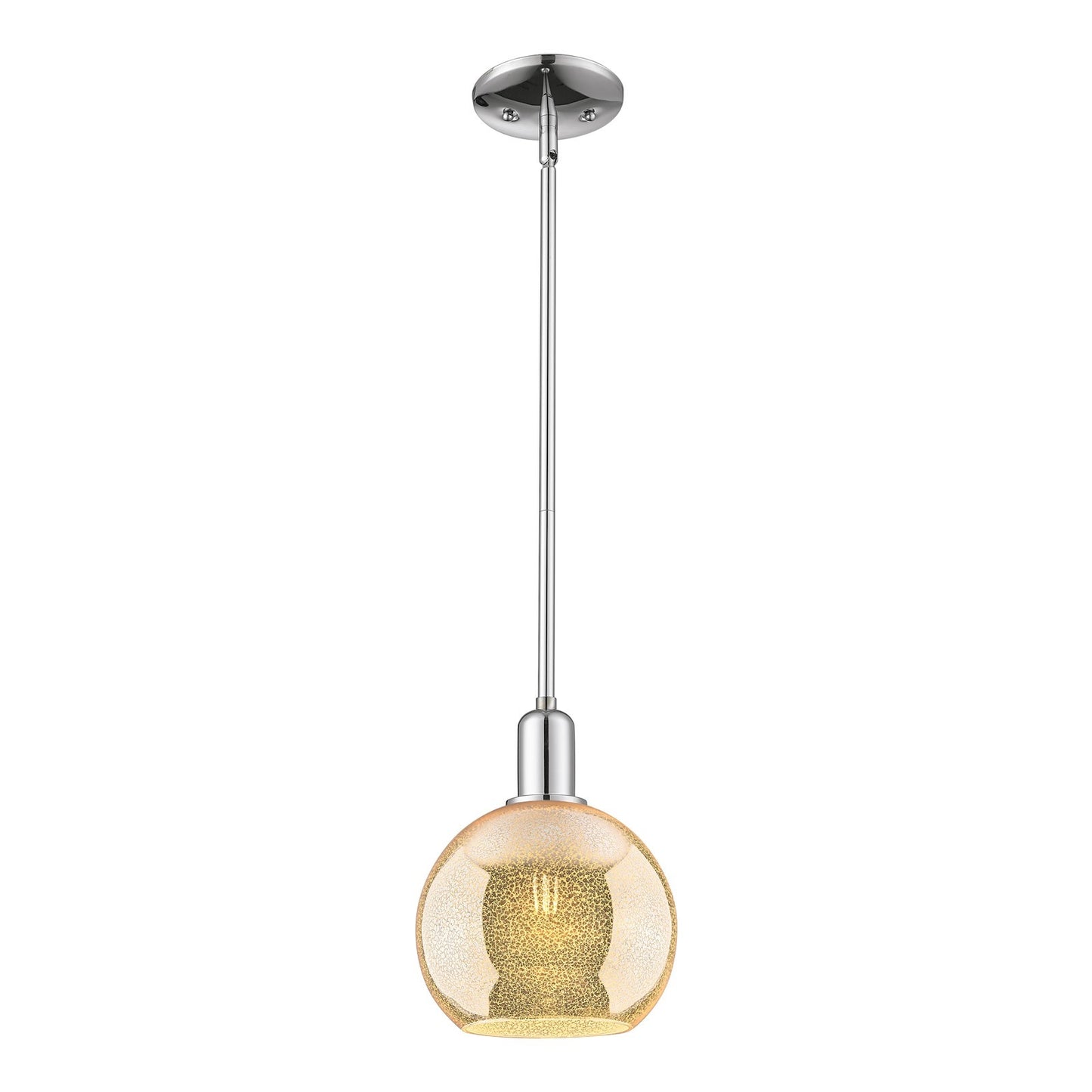 Innovations Athens 8in 1-Light Mini Pendant | Industrial Polished Chrome and Mercury Glass | Kitchen Island & Dining Room | 8 x 8 | Model 716-1S-PC-G128-8