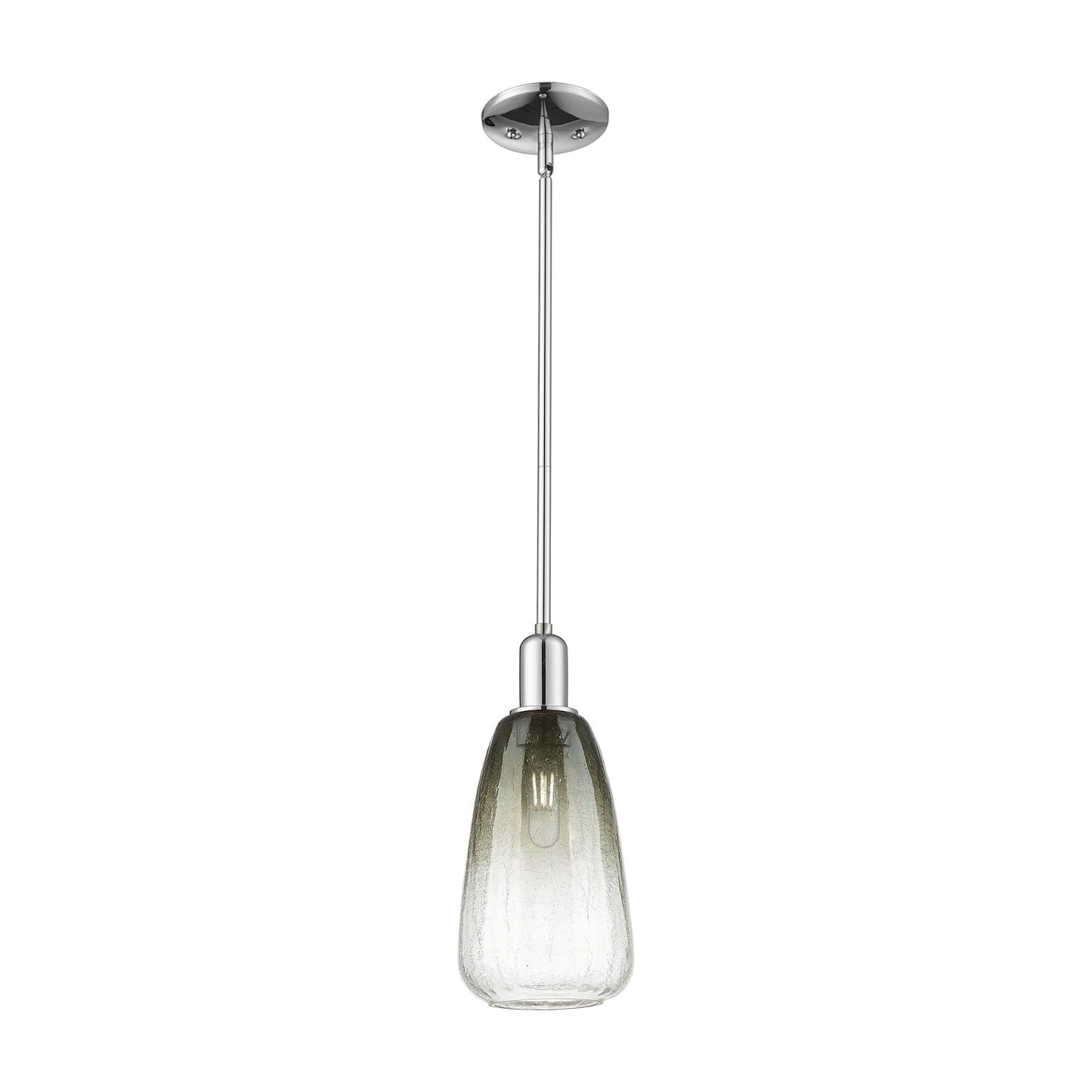 Innovations Brookhaven Almond 6in 1-Light Mini Pendant | Industrial Polished Chrome and Slate Glass | Kitchen Island & Dining | Model 716-1S-PC-G480-6SL
