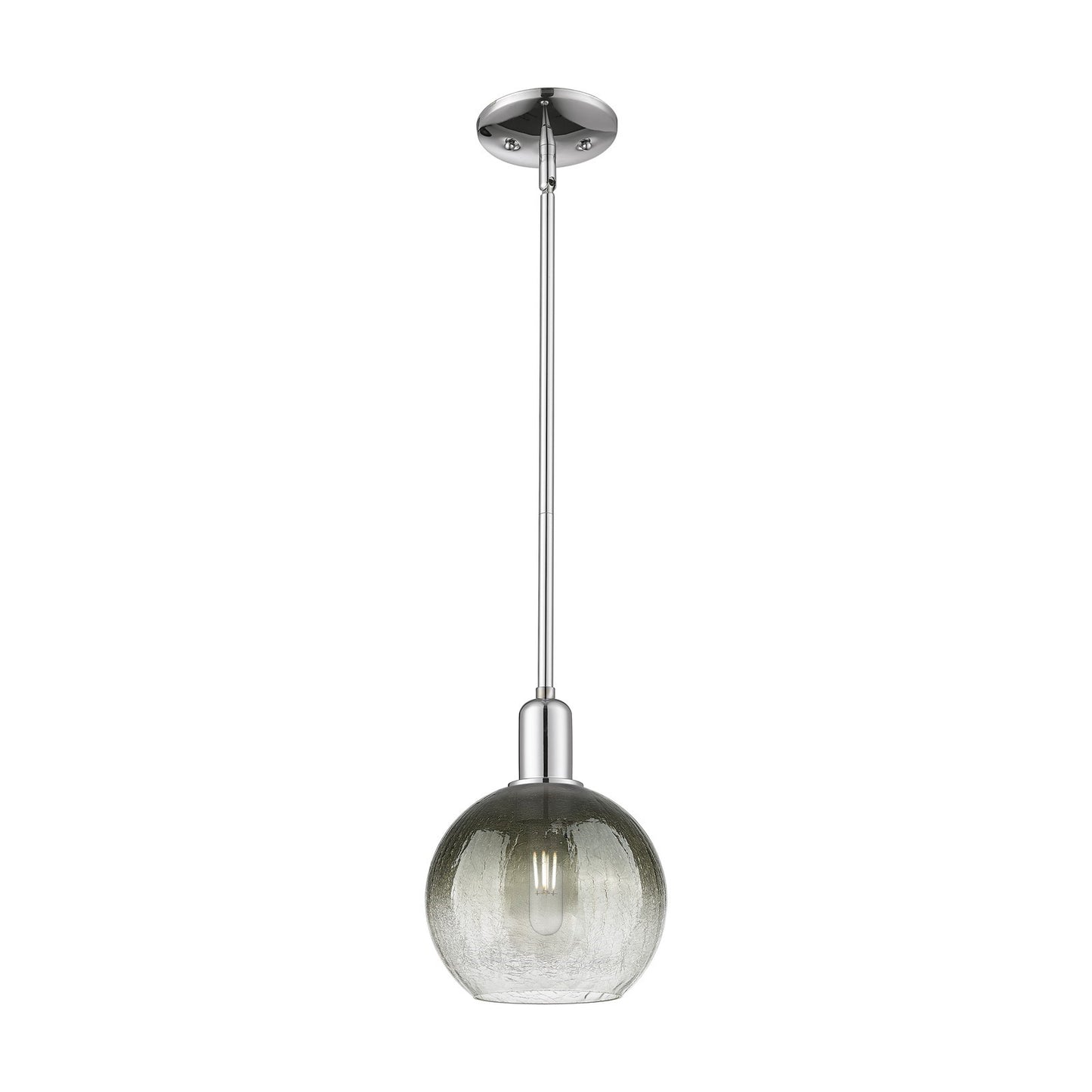 Innovations Brookhaven Globe 7.88in 1-Light Mini Pendant | Industrial Polished Chrome and Slate Glass | Kitchen Island & Dining | Model 716-1S-PC-G483-8SL